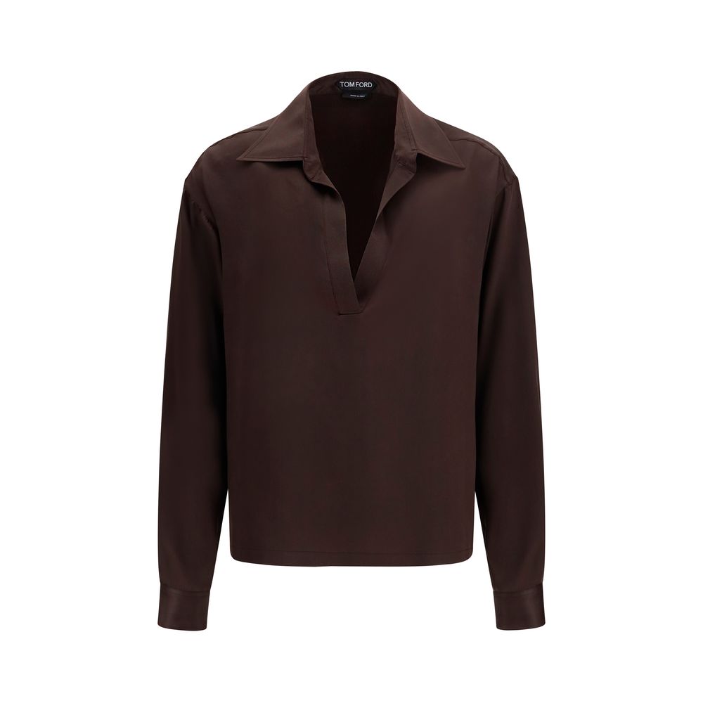 Tom Ford Brown Silk Dress Shirt Tom Ford