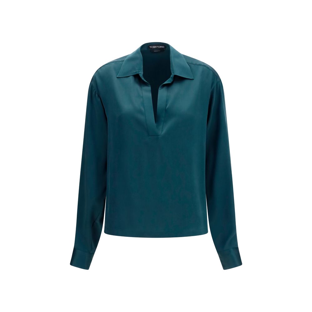 Tom Ford Blue Silk Shirt Tom Ford