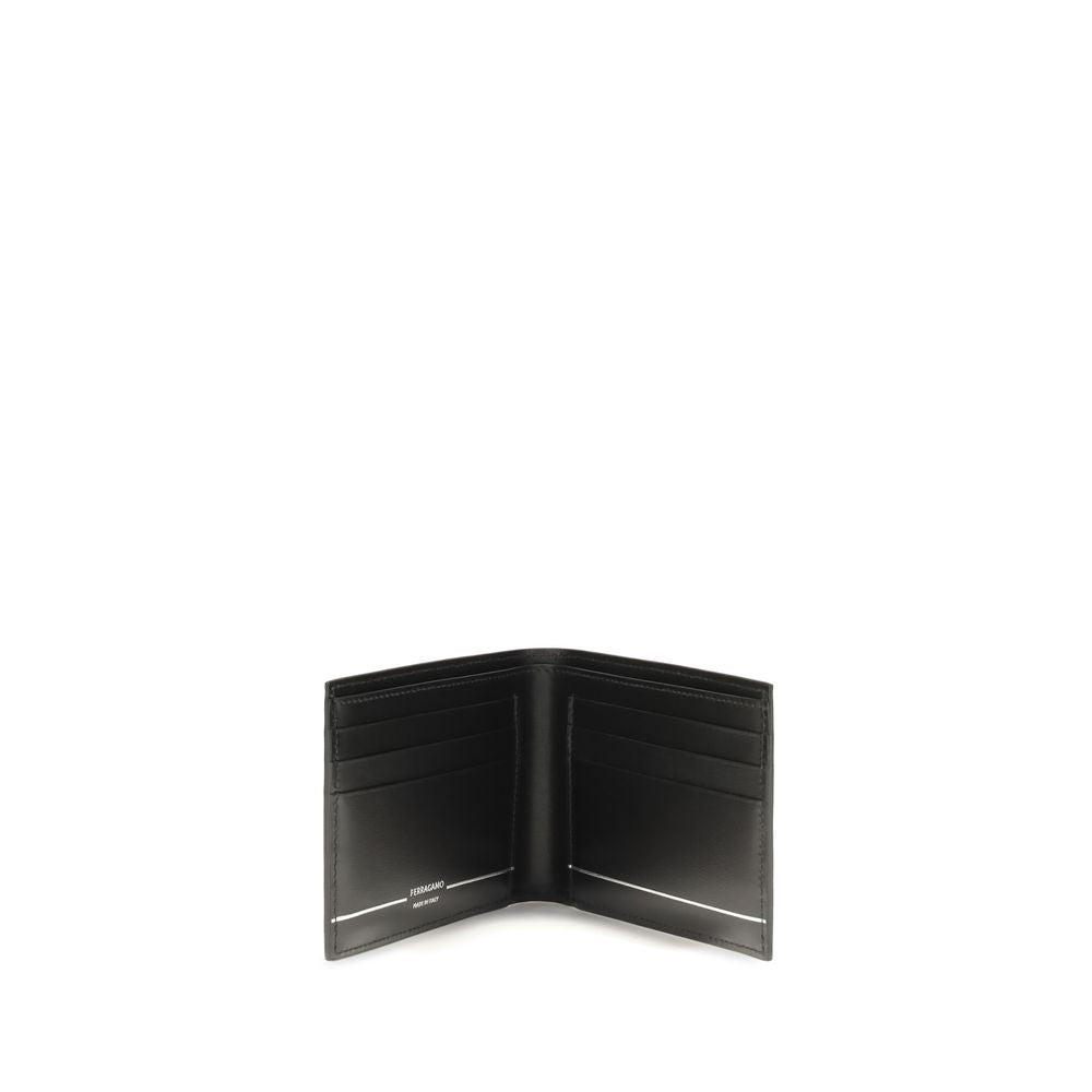 Ferragamo Black Calf Leather Bos Taurus Wallet Ferragamo