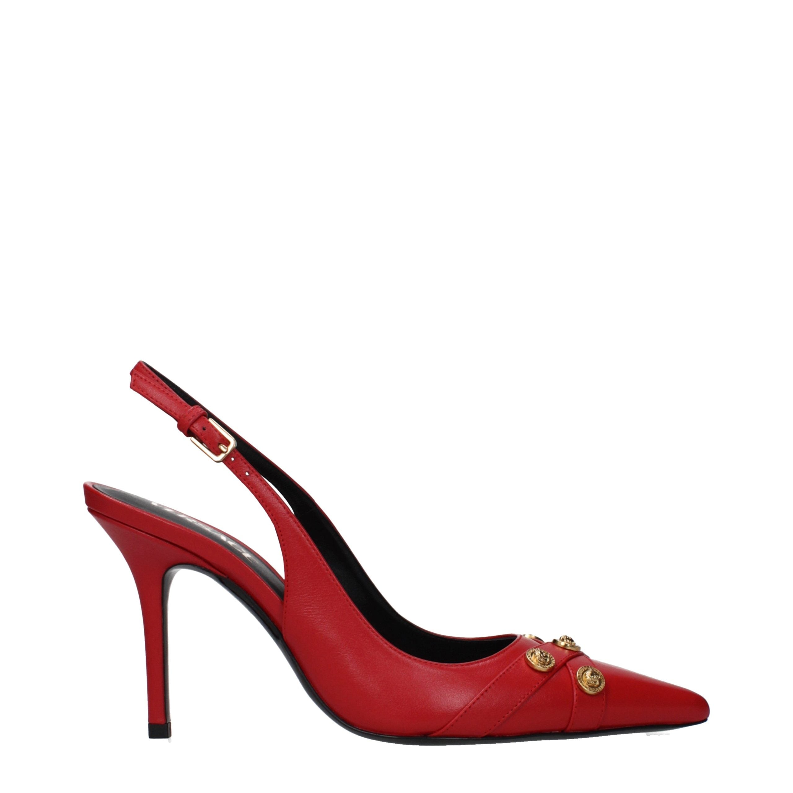 Versace Red Leather High Heel Pumps Versace