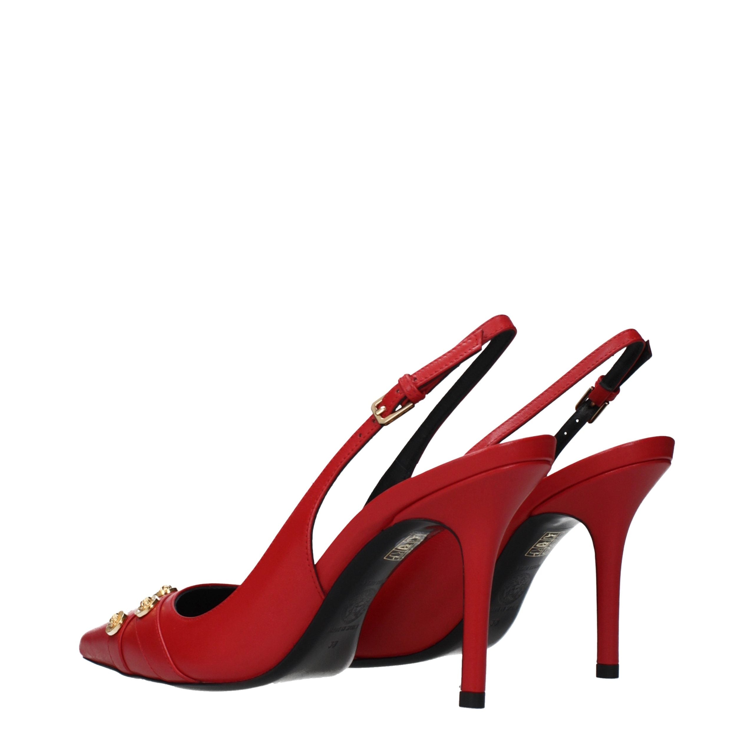 Versace Red Leather High Heel Pumps Versace
