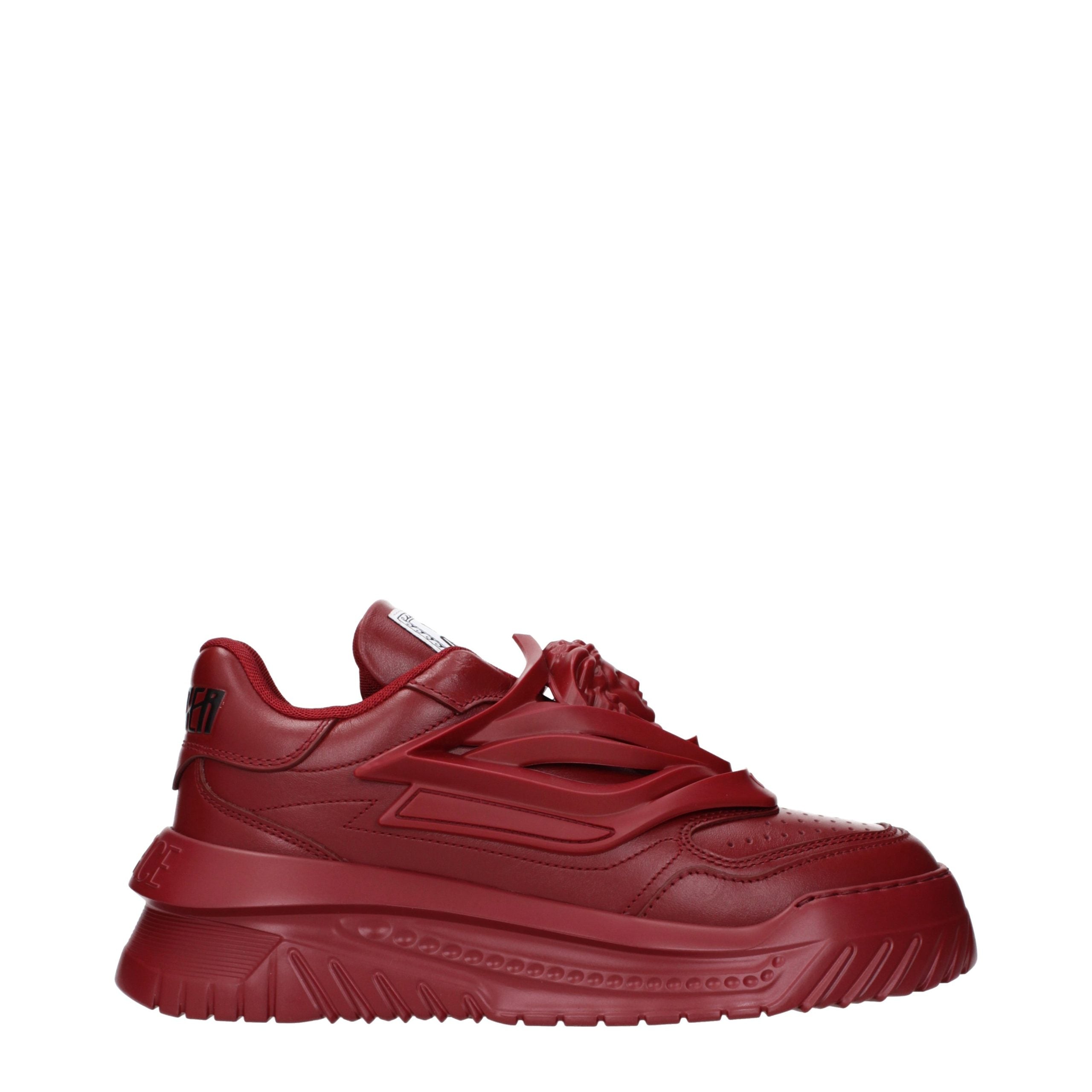 Versace Red Leather Chunky Sneakers Versace