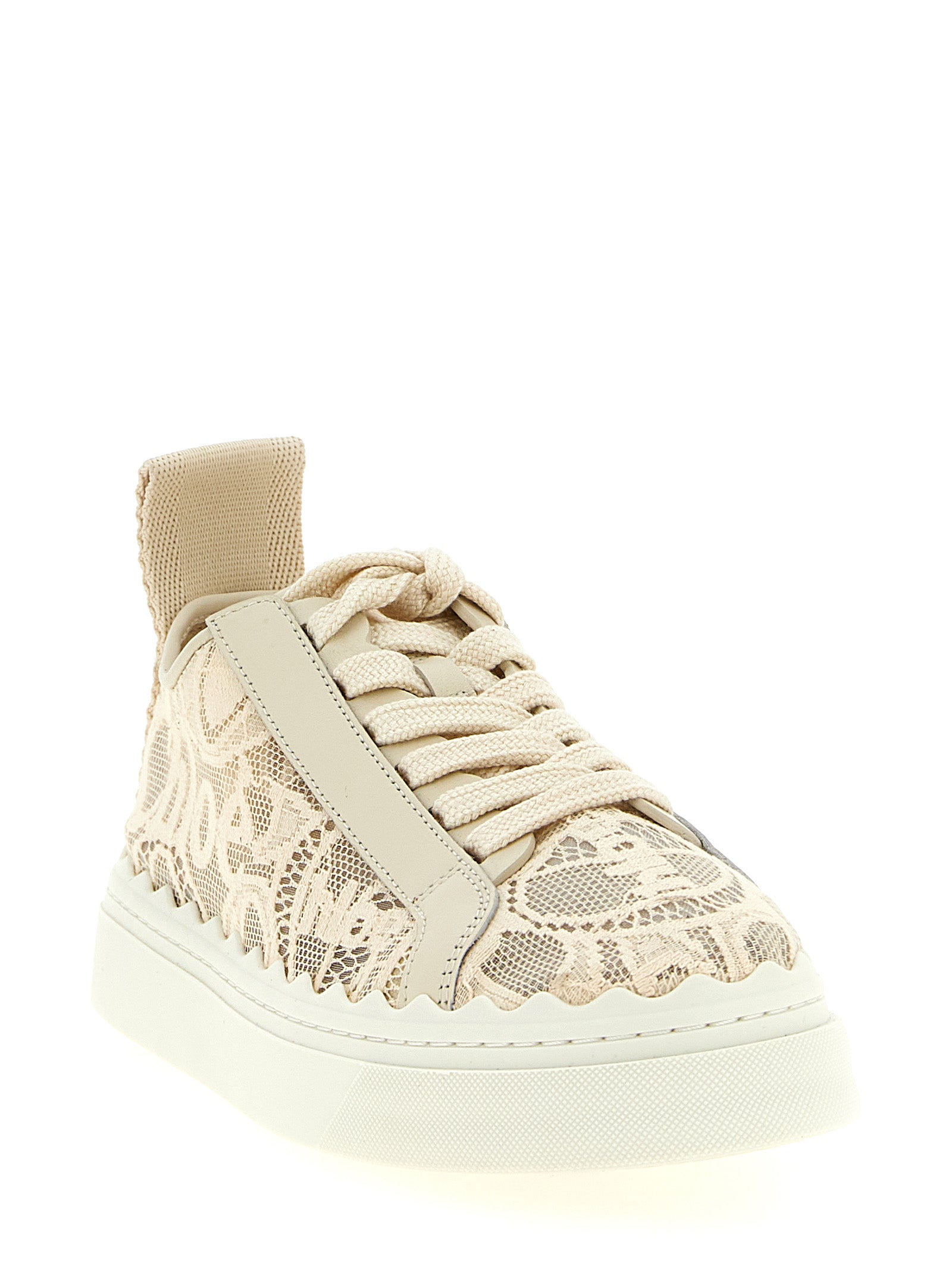 Chloé Beige Polyamide Low Top Sneakers Chloé