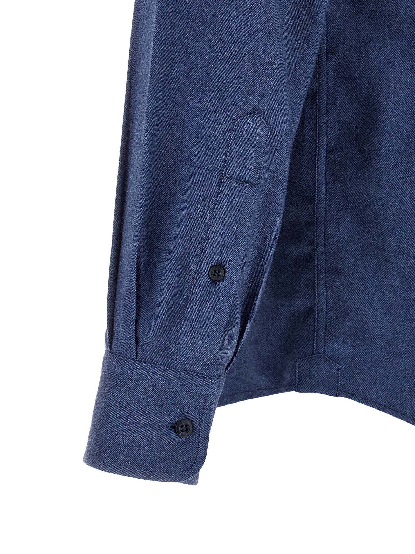 Brunello Cucinelli Blue Cotton Blouse Brunello Cucinelli