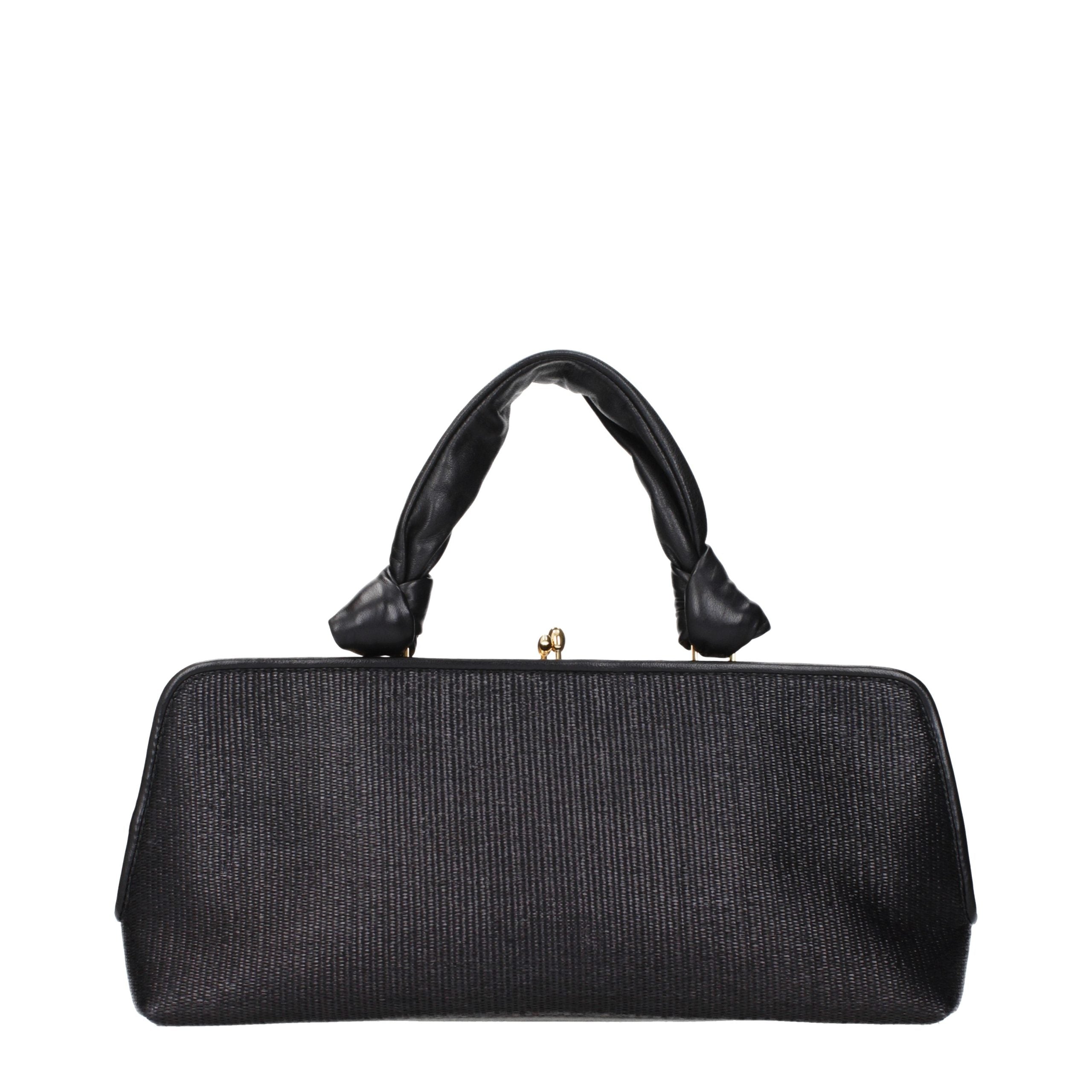 Jil Sander Black Raffia Handbag Jil Sander