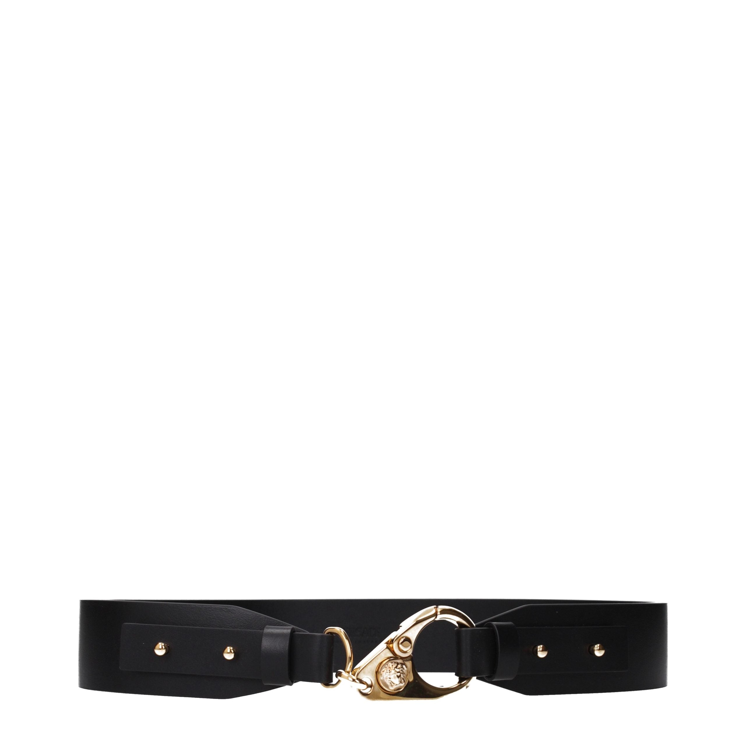 Versace Black Leather Regular Belt Versace