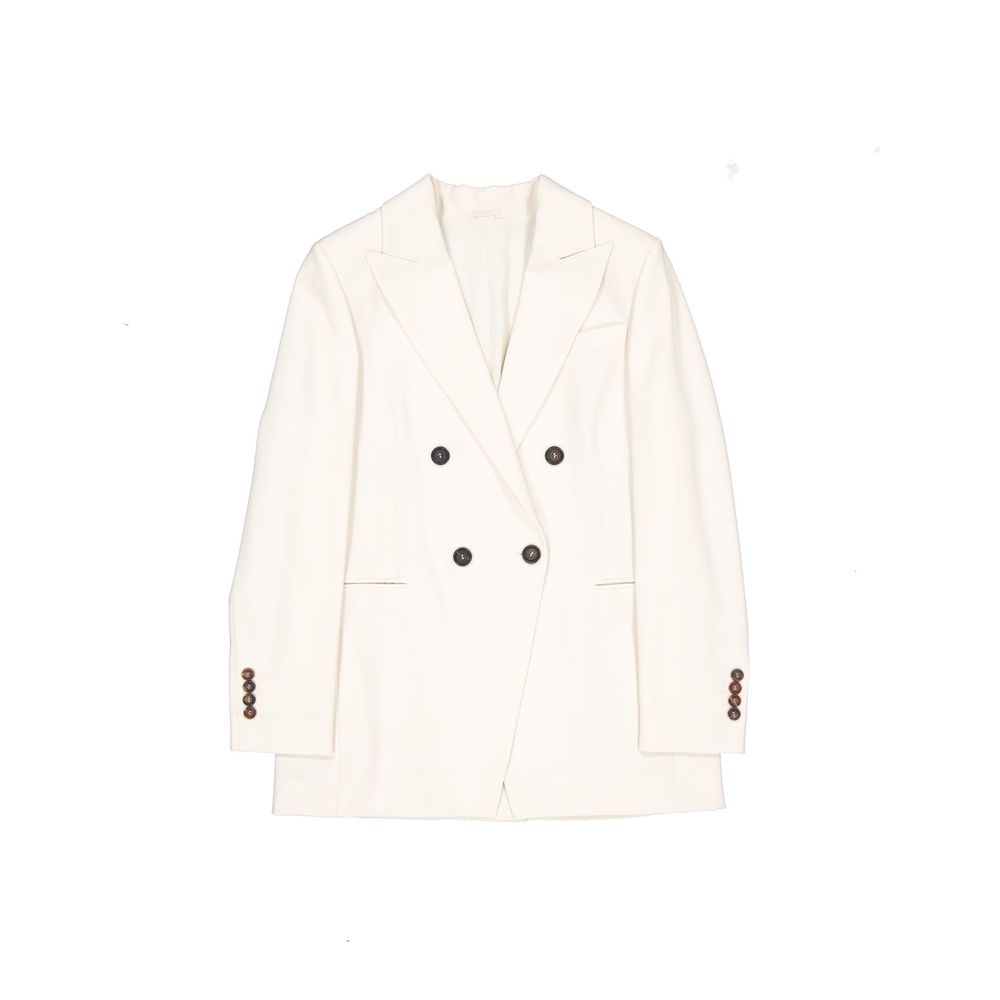 Brunello Cucinelli White Virgin Wool Blazer Brunello Cucinelli