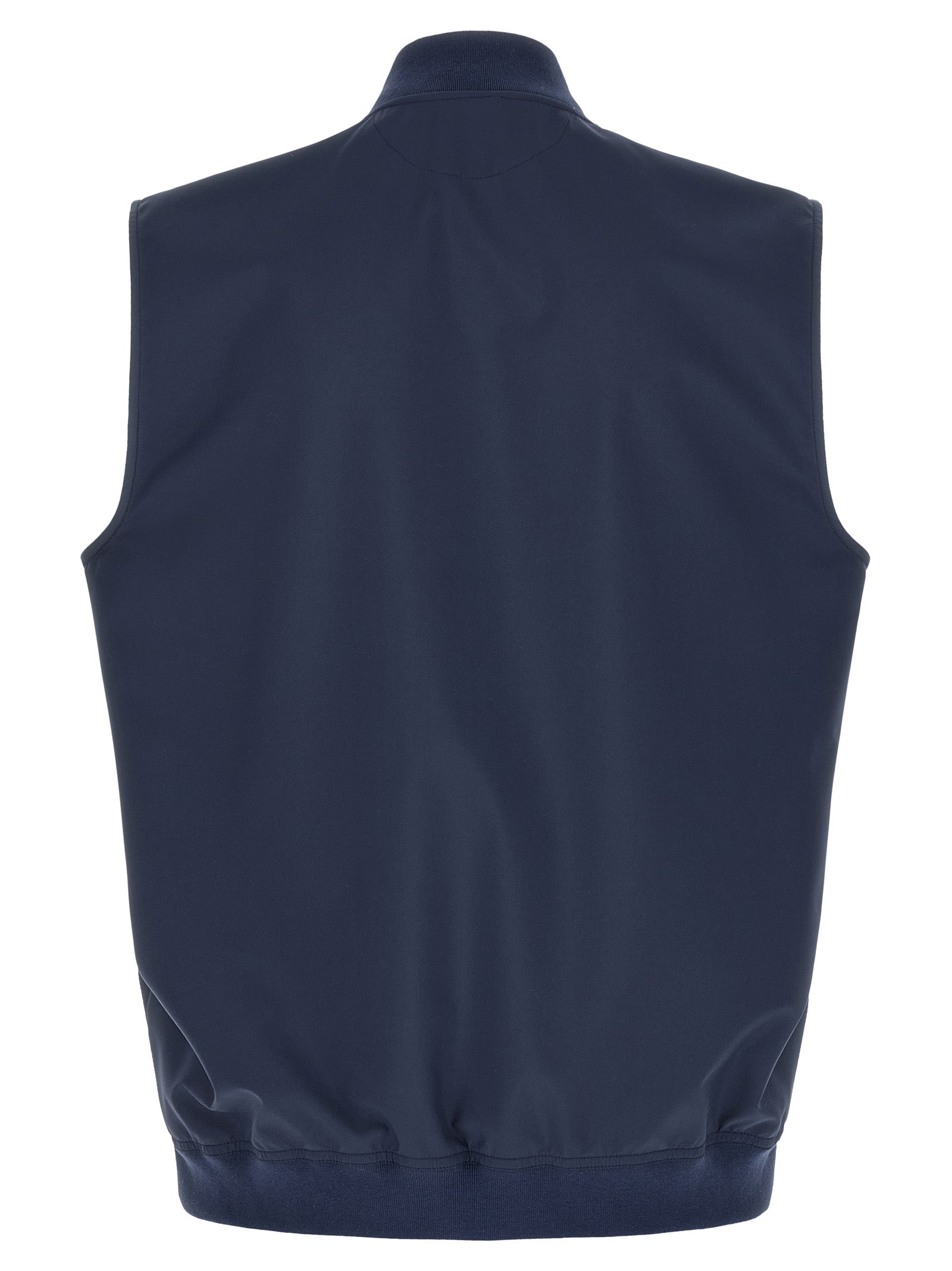Brunello Cucinelli Blue Polyester Sleeveless Jacket Brunello Cucinelli