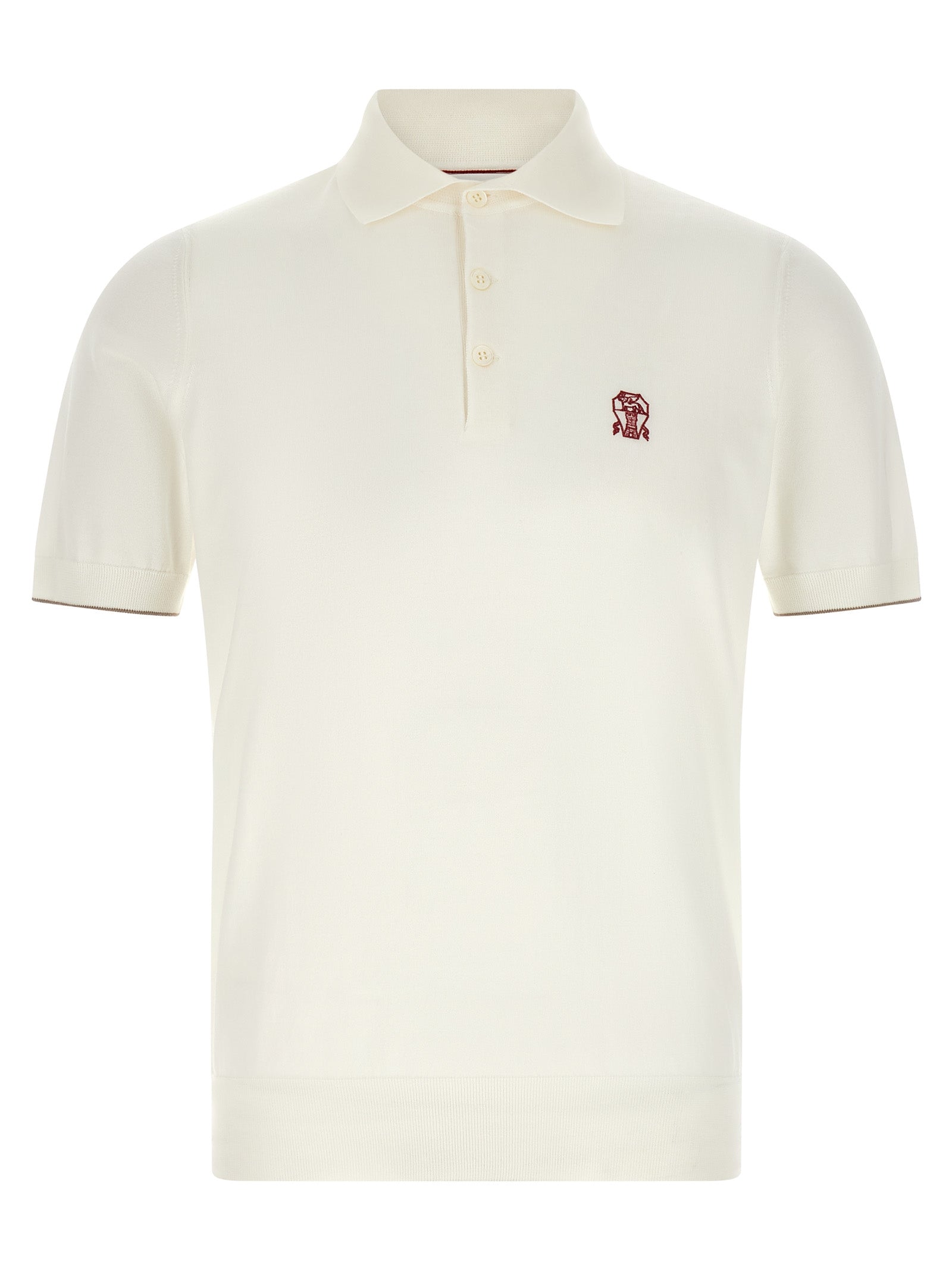 Brunello Cucinelli White Cotton Polo Shirt Brunello Cucinelli