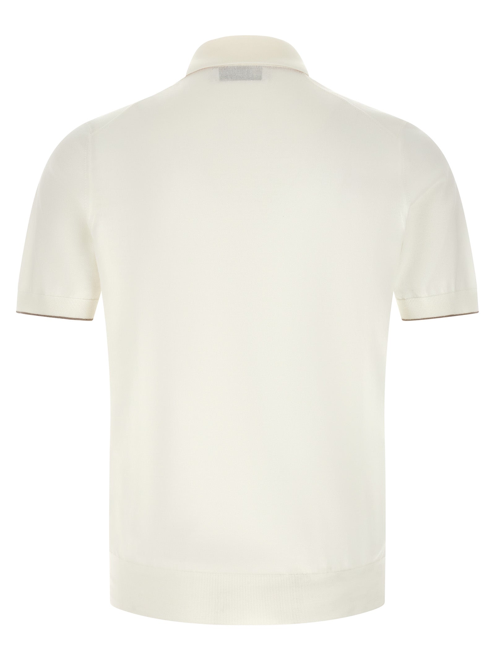 Brunello Cucinelli White Cotton Polo Shirt Brunello Cucinelli