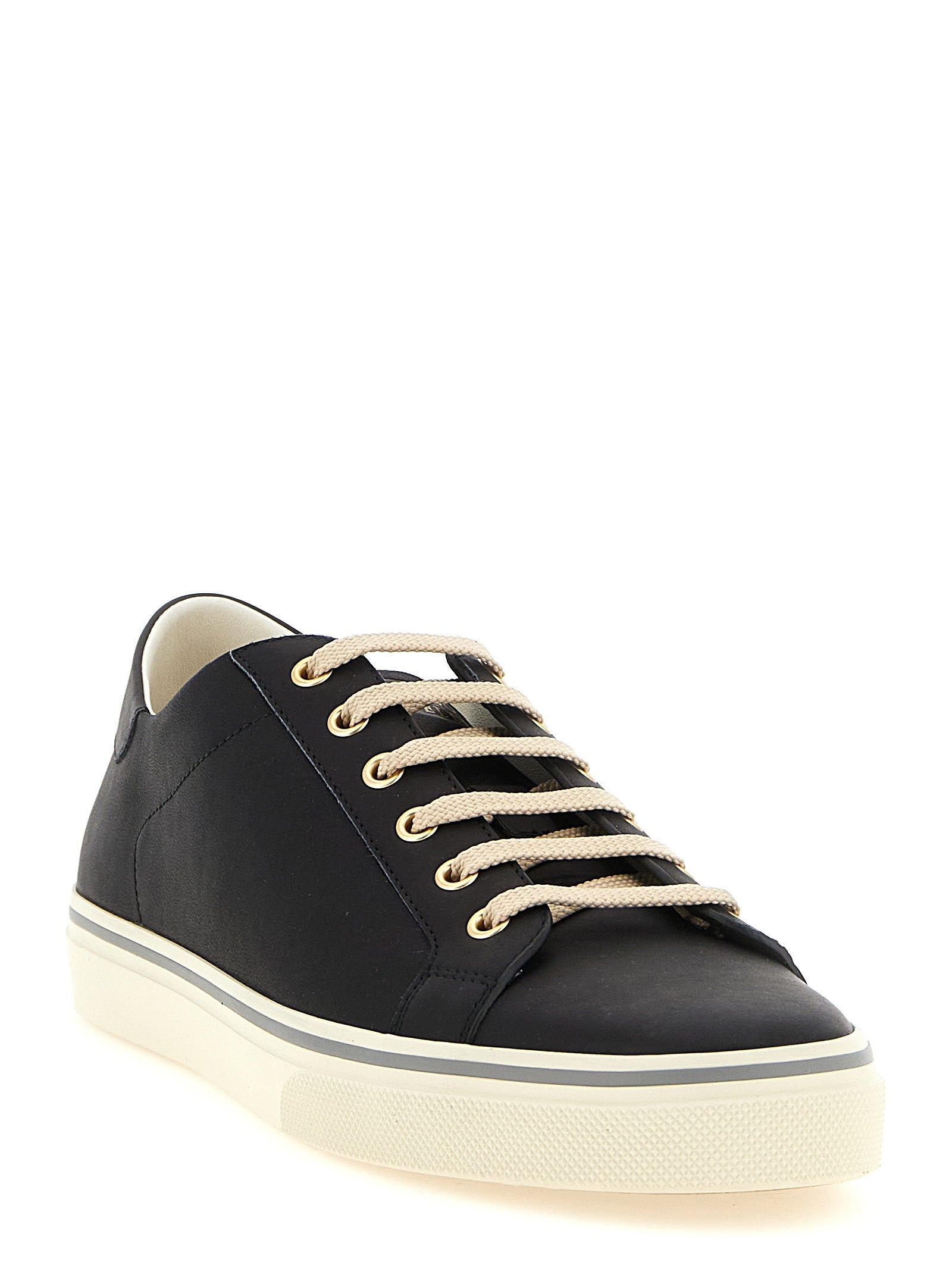 Brunello Cucinelli Black Calfskin Low Top Sneakers Brunello Cucinelli