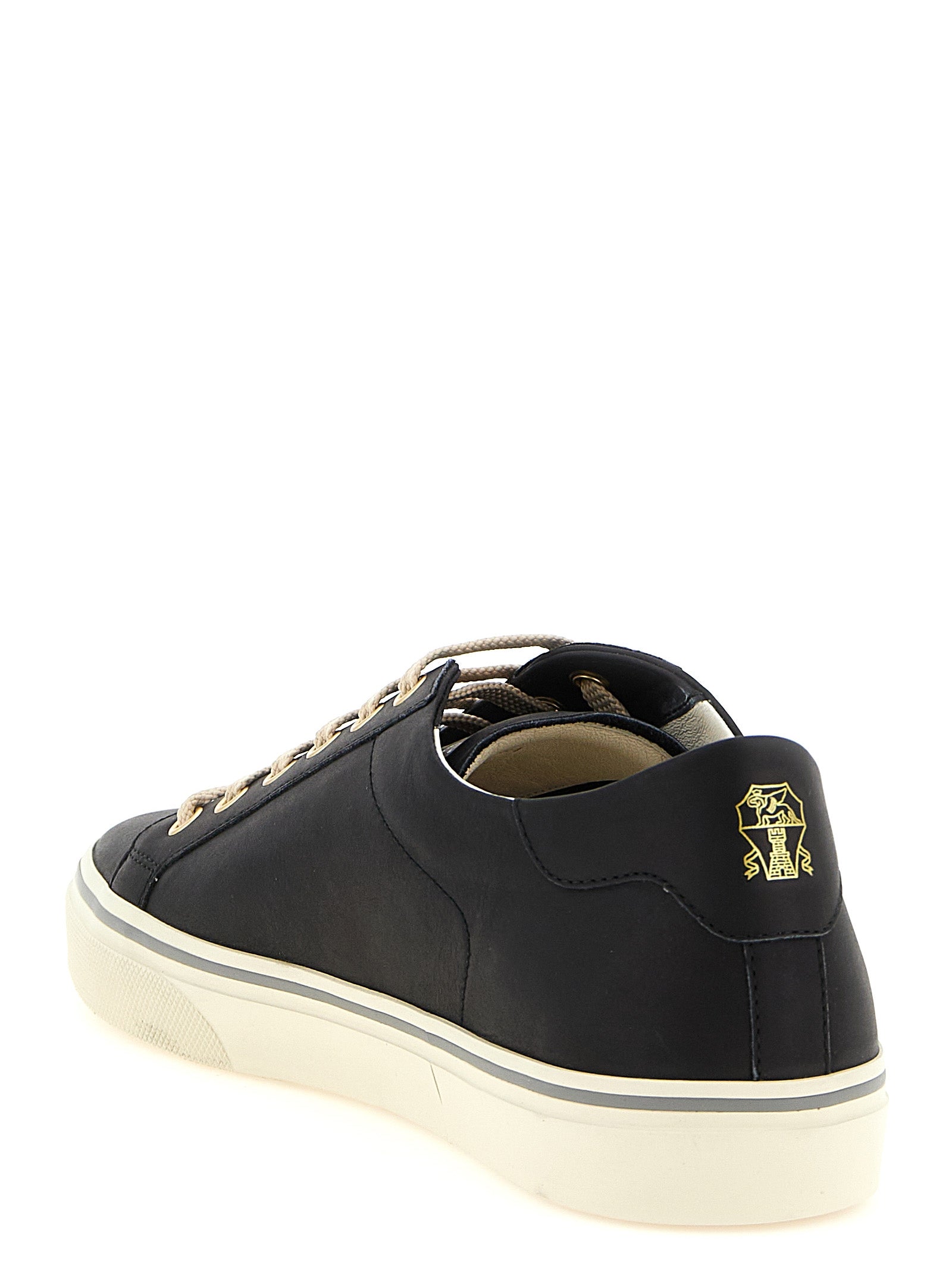 Brunello Cucinelli Black Calfskin Low Top Sneakers Brunello Cucinelli