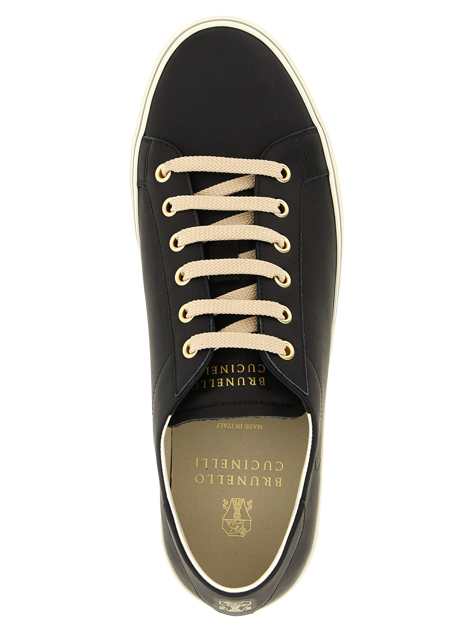 Brunello Cucinelli Black Calfskin Low Top Sneakers Brunello Cucinelli