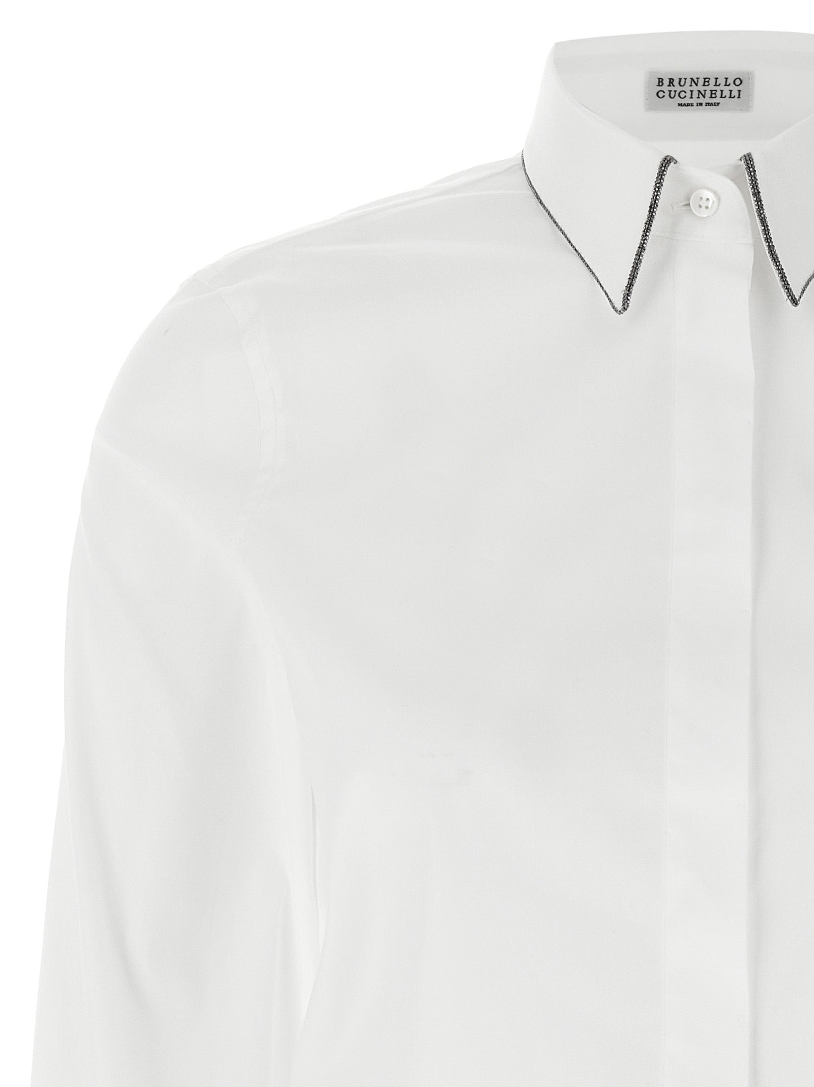 Brunello Cucinelli White Cotton Blouse Brunello Cucinelli