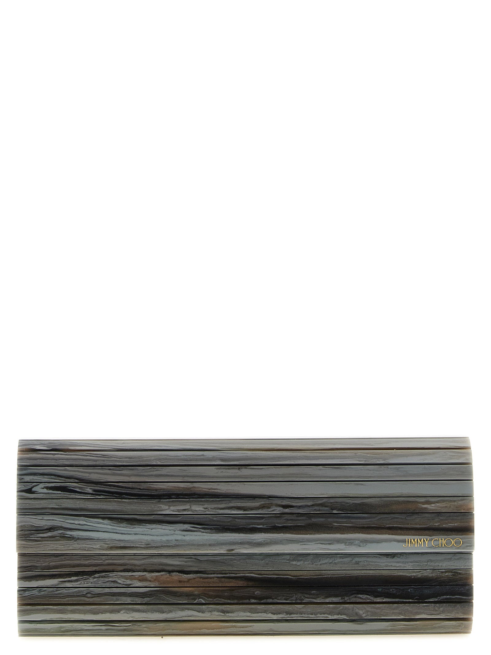 Jimmy Choo Gray Polyester Clutch Bag Jimmy Choo