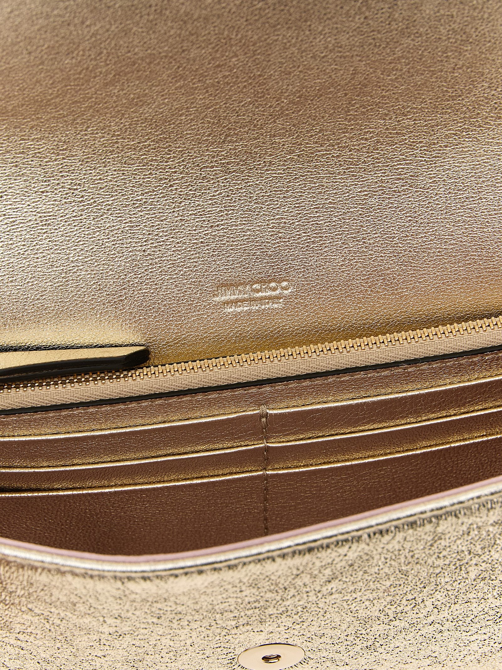 Jimmy Choo Gold Lamb Leather Clutch Bag Jimmy Choo