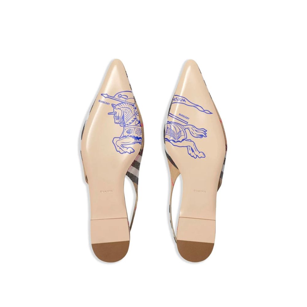 Burberry Brown Fabric Ballet Flats Burberry