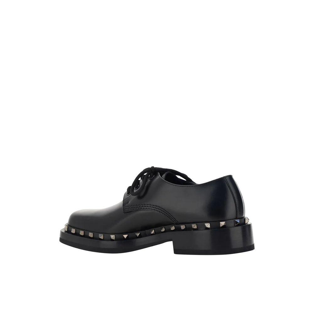 Valentino Garavani Black Calfskin Oxfords And Derbies Valentino Garavani