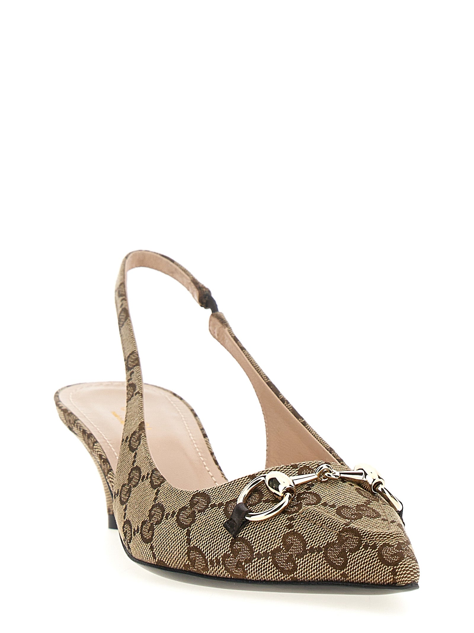 Gucci Beige Polyester Mid Heel Pumps Gucci