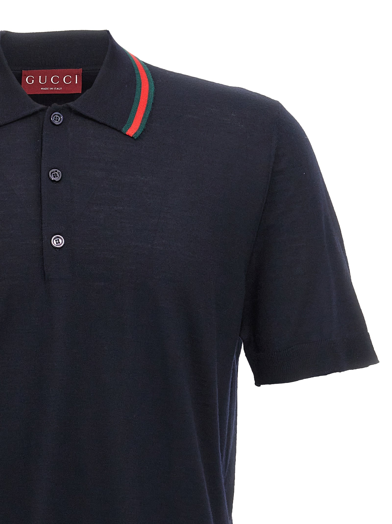 Gucci Blue Wool Polo Shirt Gucci