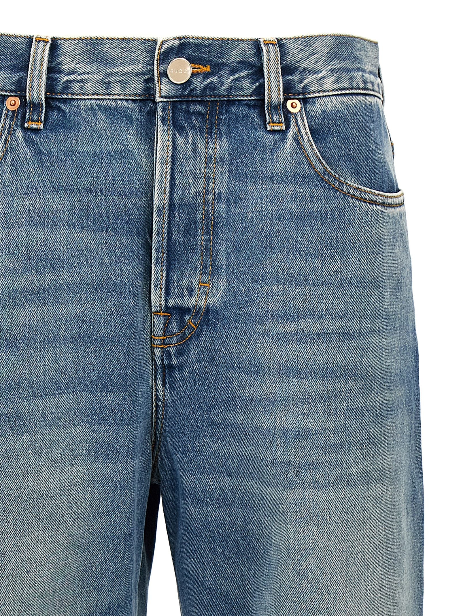 Gucci Blue Cotton Boyfriend Jeans Gucci