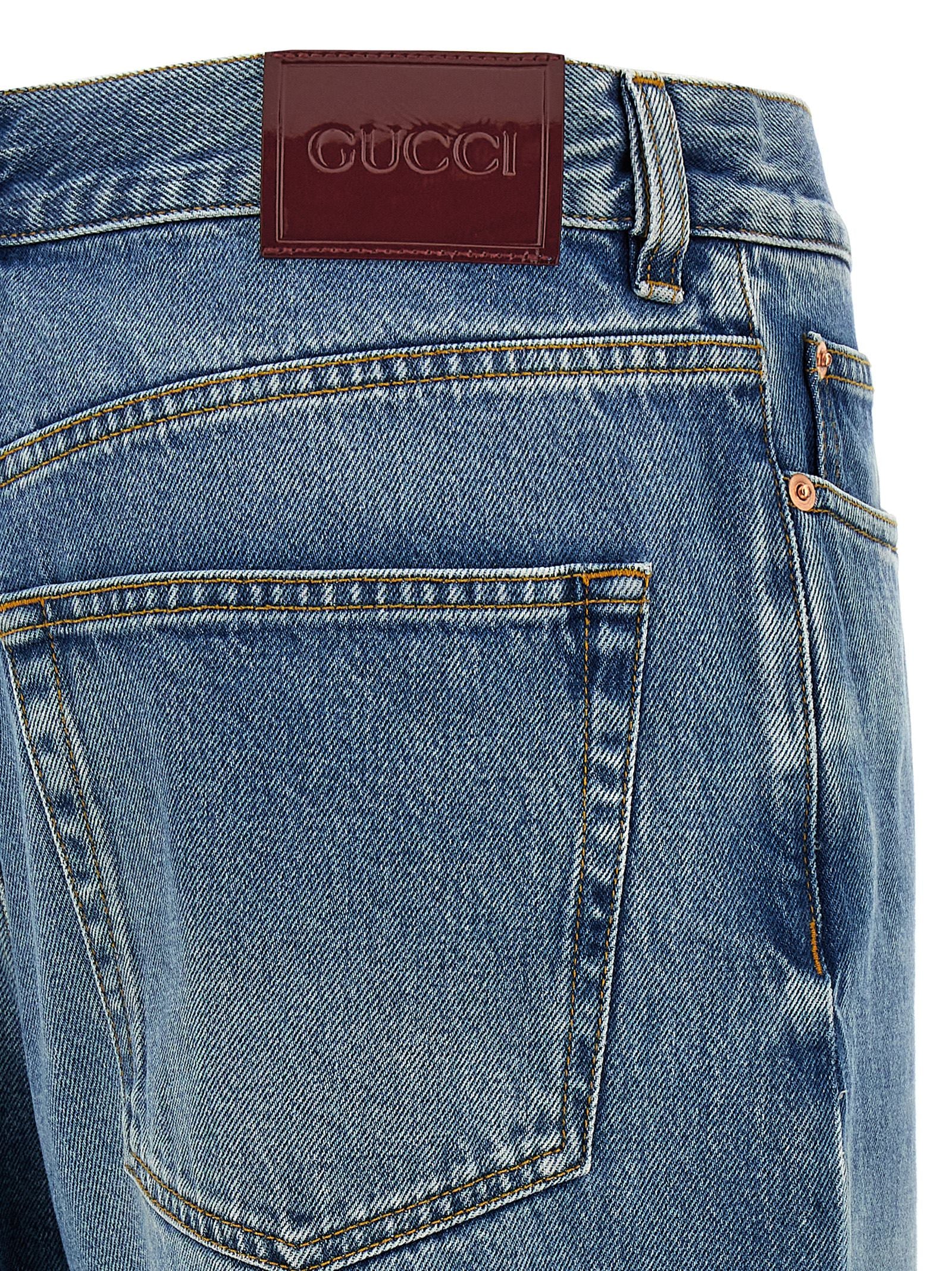 Gucci Blue Cotton Boyfriend Jeans Gucci