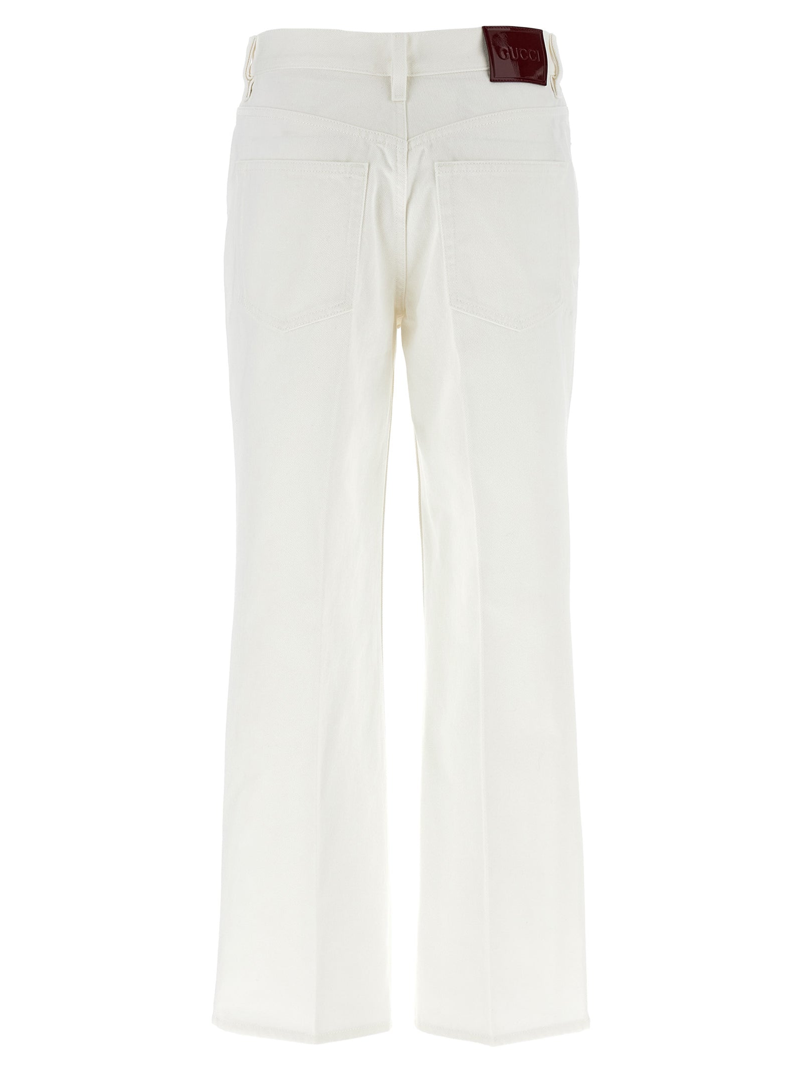Gucci White Cotton Cropped Jeans Gucci