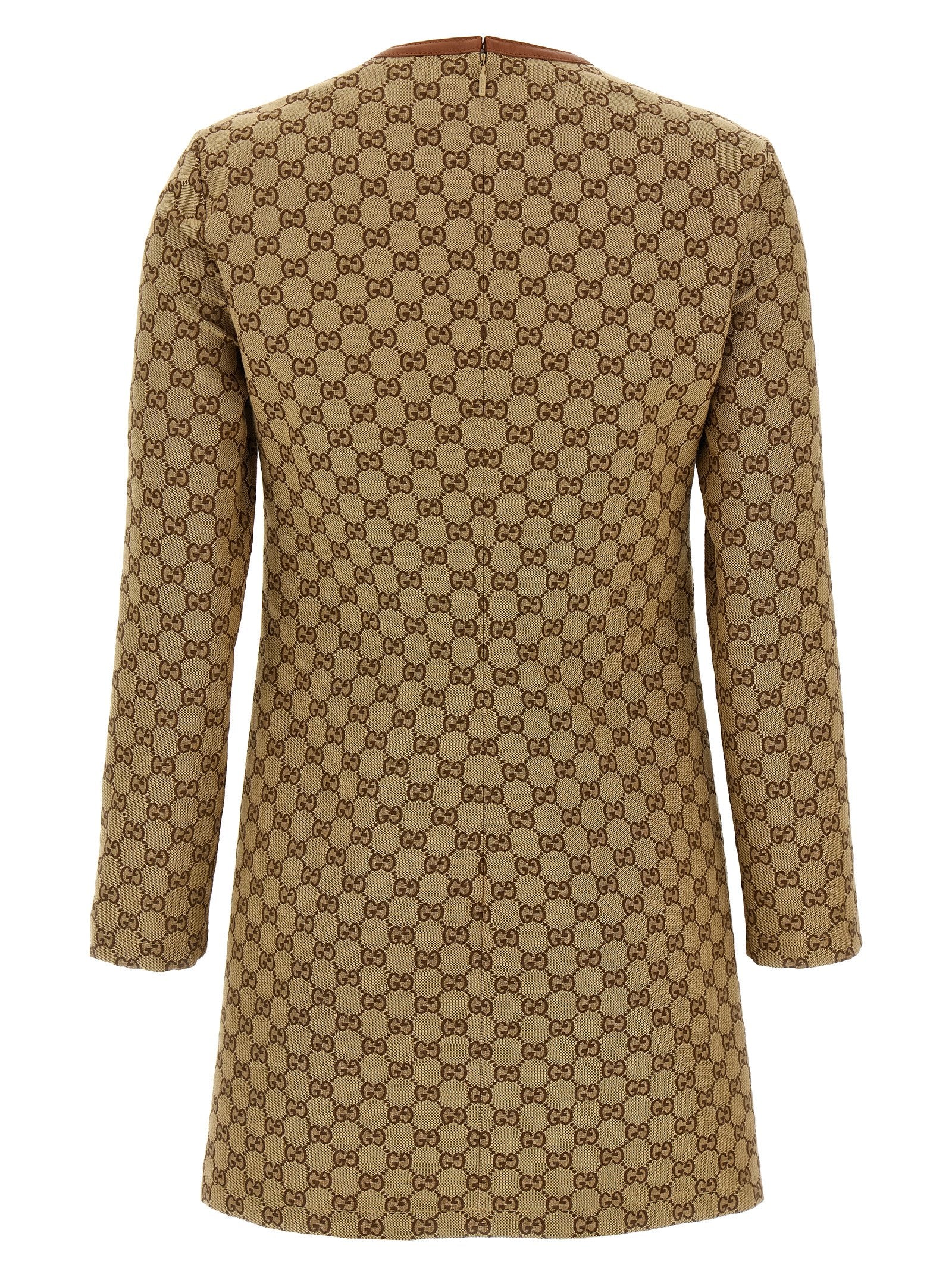 Gucci Beige Cotton Short Dress Gucci