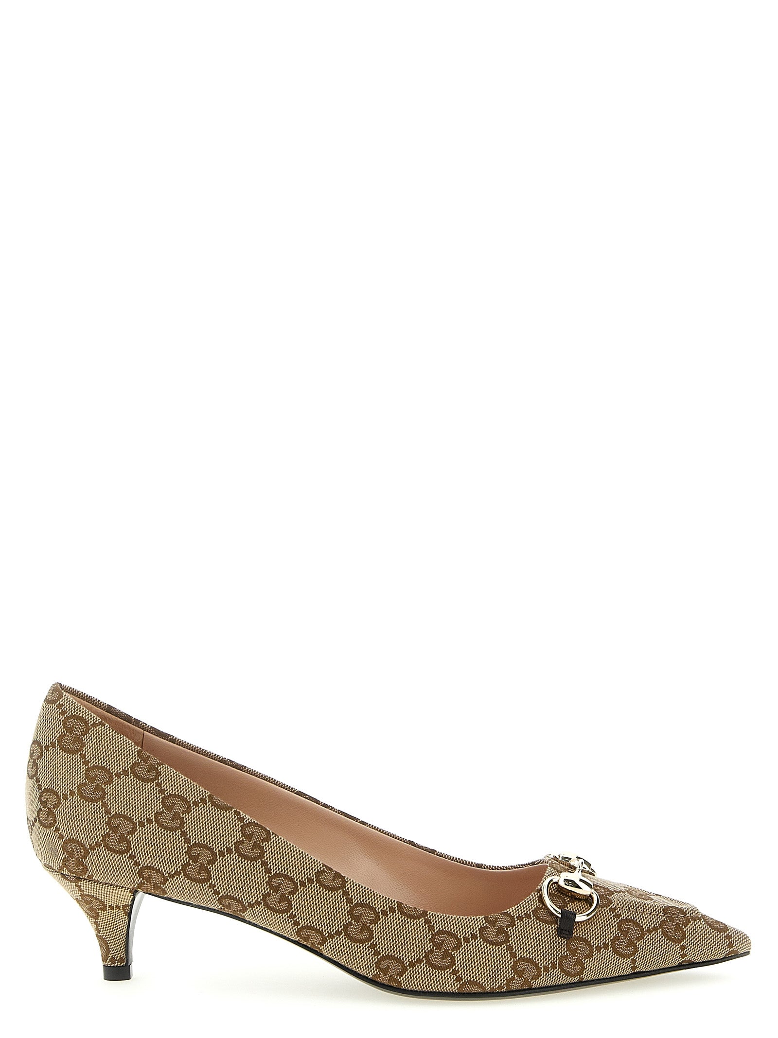 Gucci Beige Polyester Mid Heel Pumps Gucci