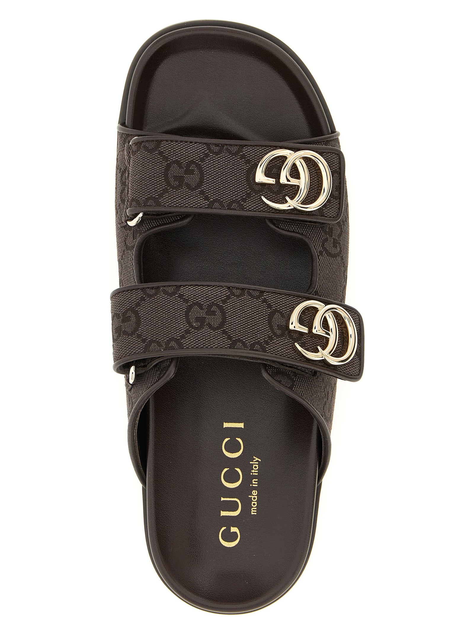 Gucci Brown Cotton Slides Gucci