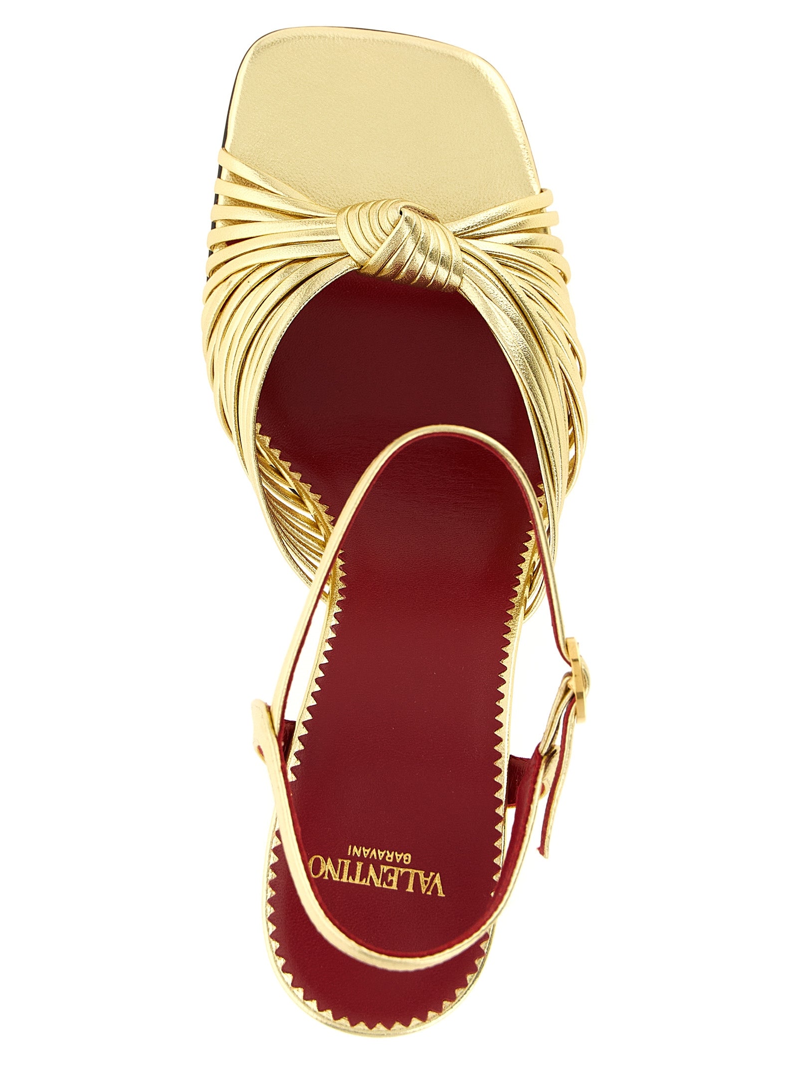 Valentino Garavani Gold Goatskin Stiletto Heel Sandals Valentino Garavani