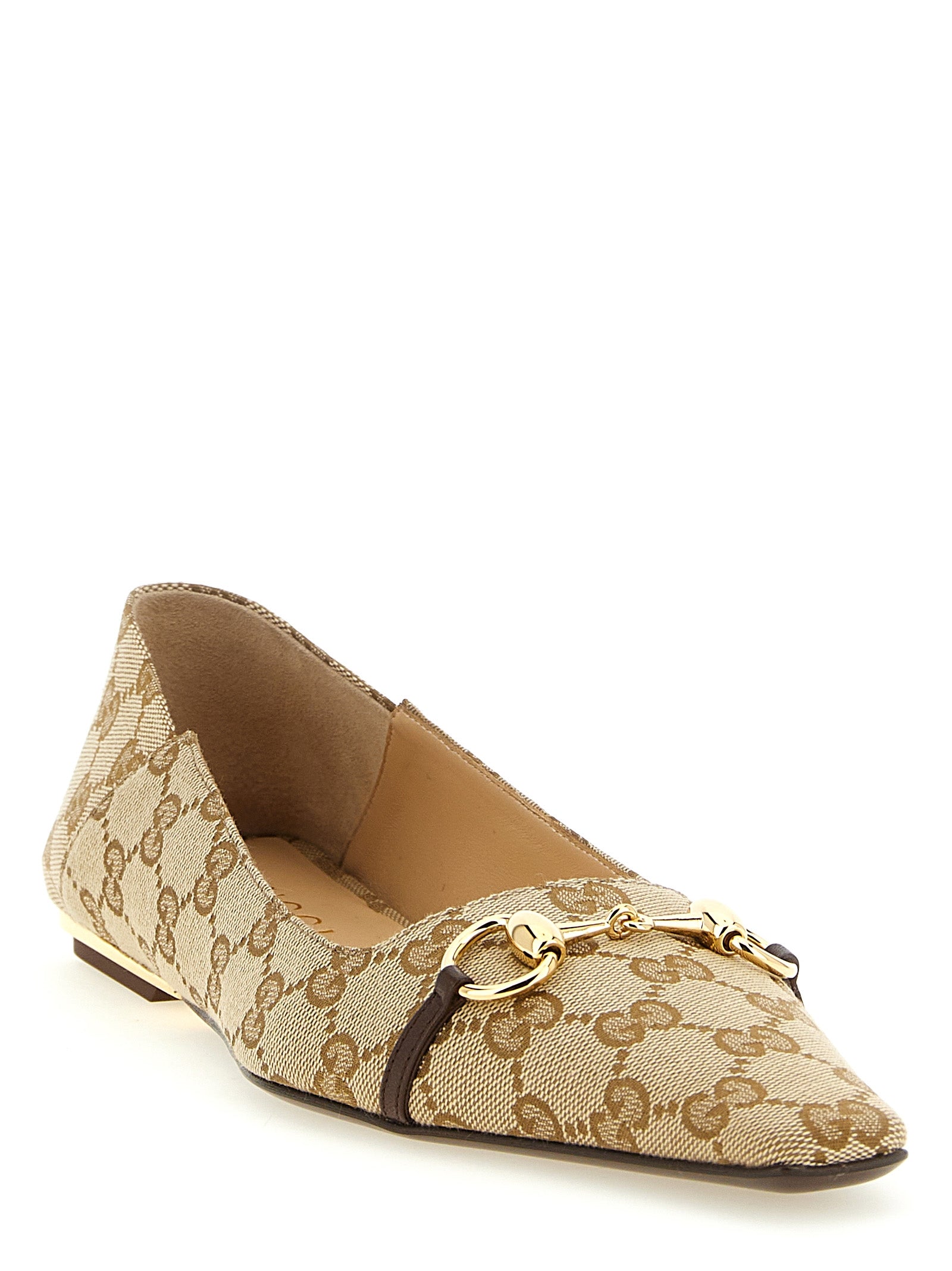 Gucci Beige Polyester Ballet Flats Gucci