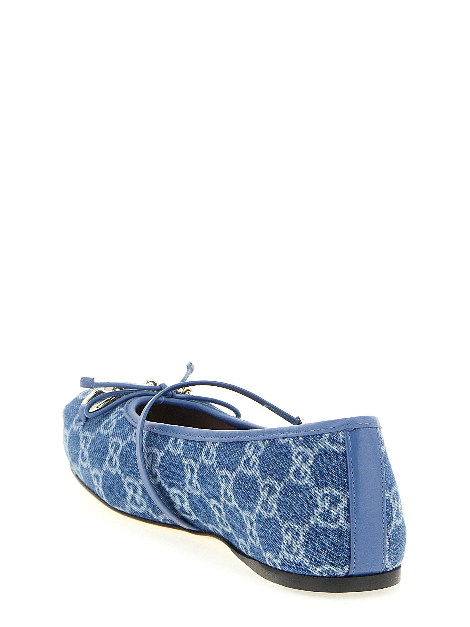 Gucci Blue Cotton Ballet Flats Gucci