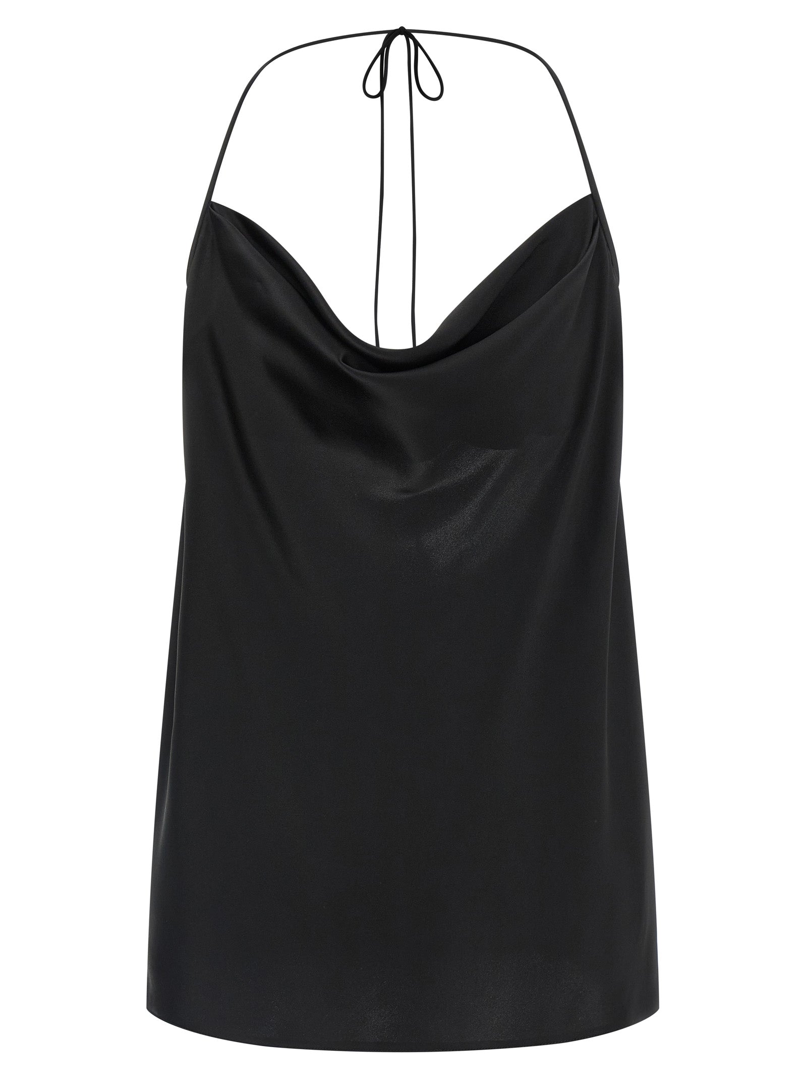 Valentino Garavani Black Silk Tank Tops Valentino Garavani