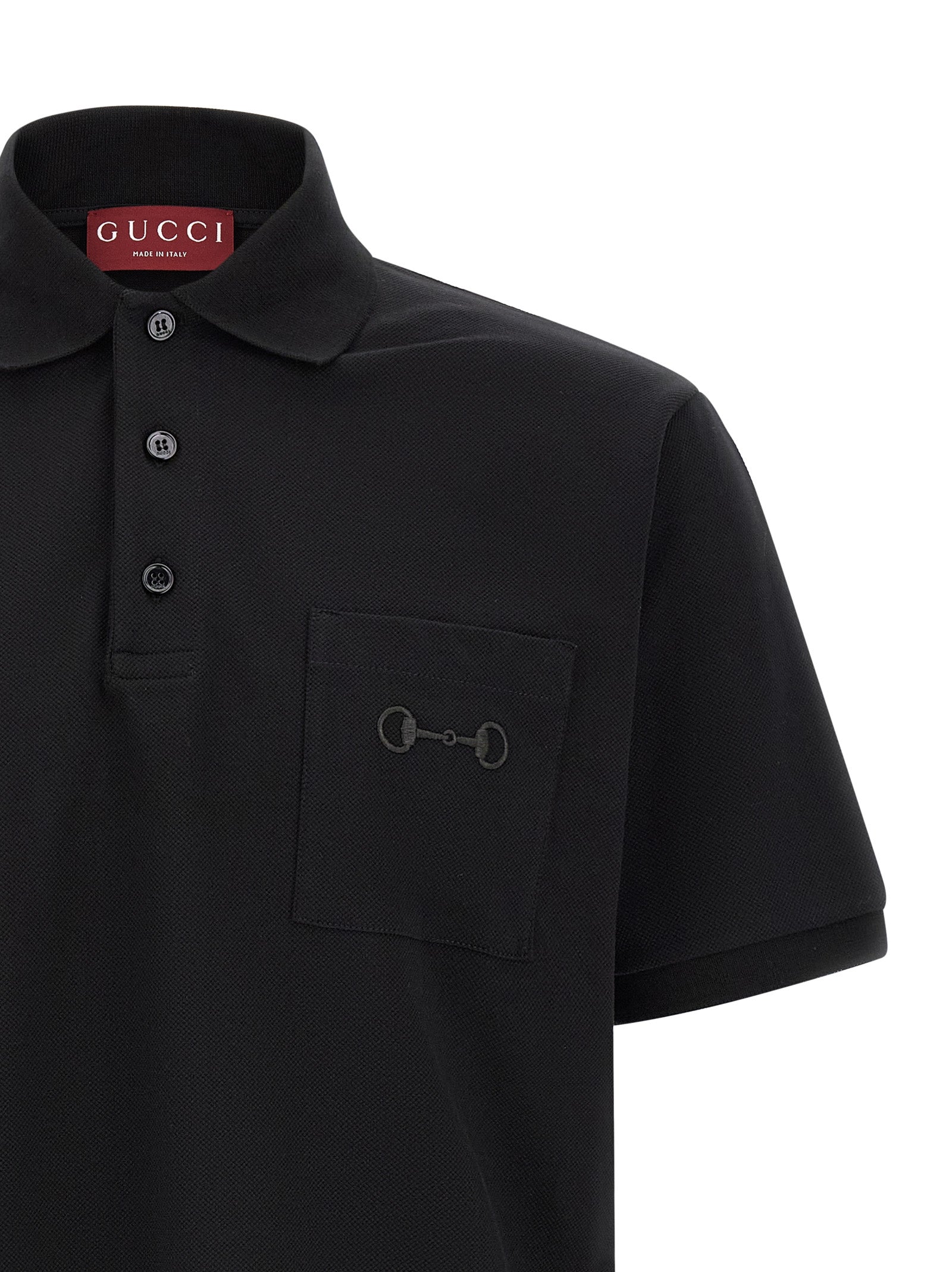 Gucci Black Cotton Polo Shirt Gucci