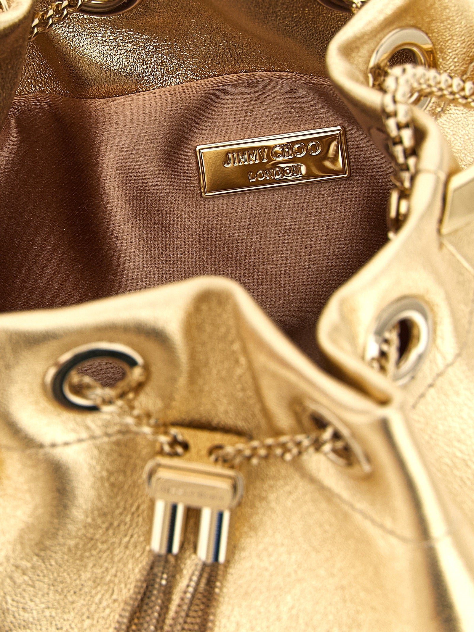 Jimmy Choo Gold Lamb Leather Handbag Jimmy Choo