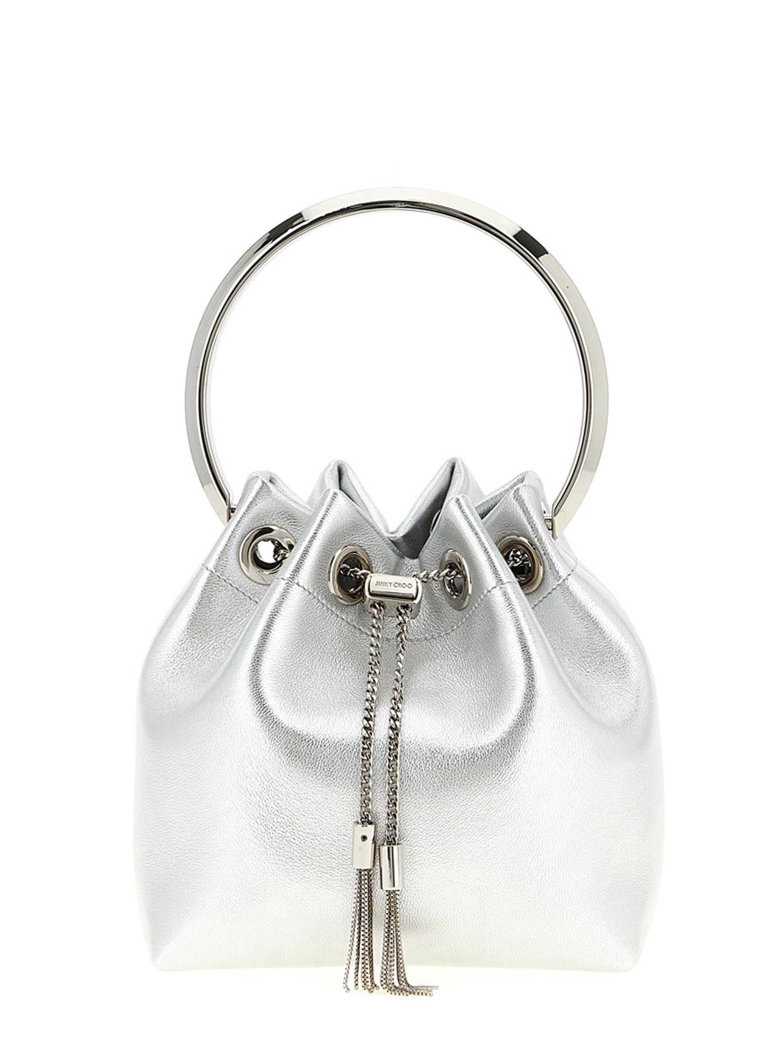 Jimmy Choo Silver Lamb Leather Handbag Jimmy Choo