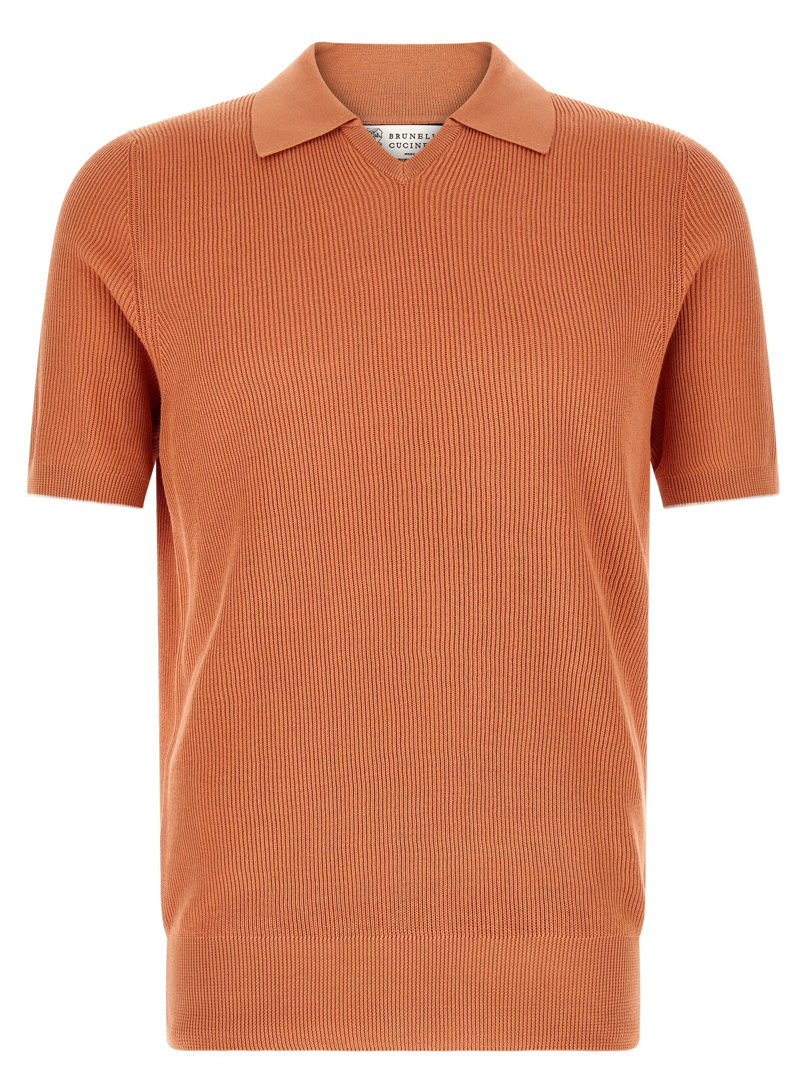Brunello Cucinelli Orange Cotton Polo Shirt Brunello Cucinelli