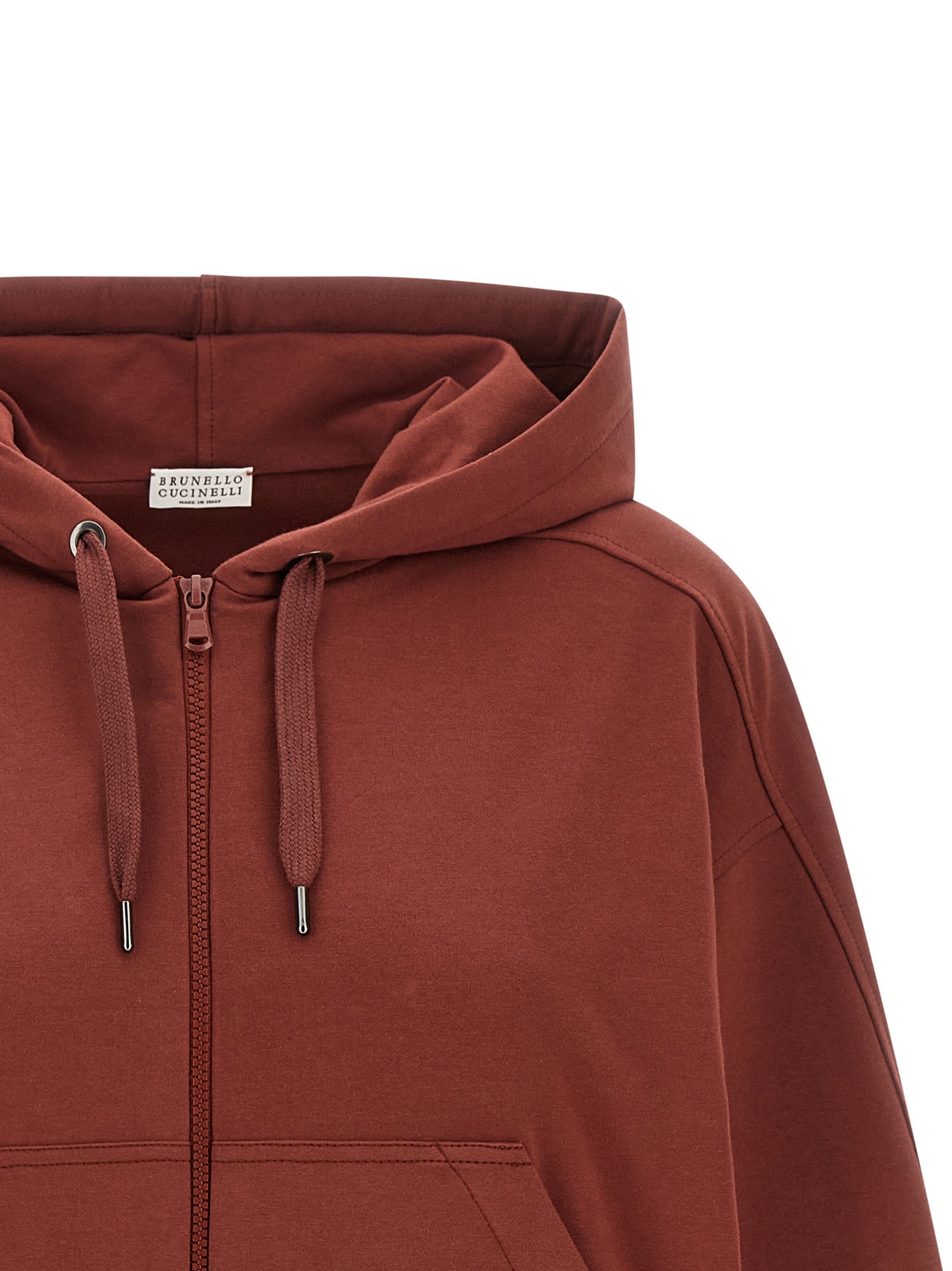 Brunello Cucinelli Bordeaux Cotton Sweatshirt Brunello Cucinelli