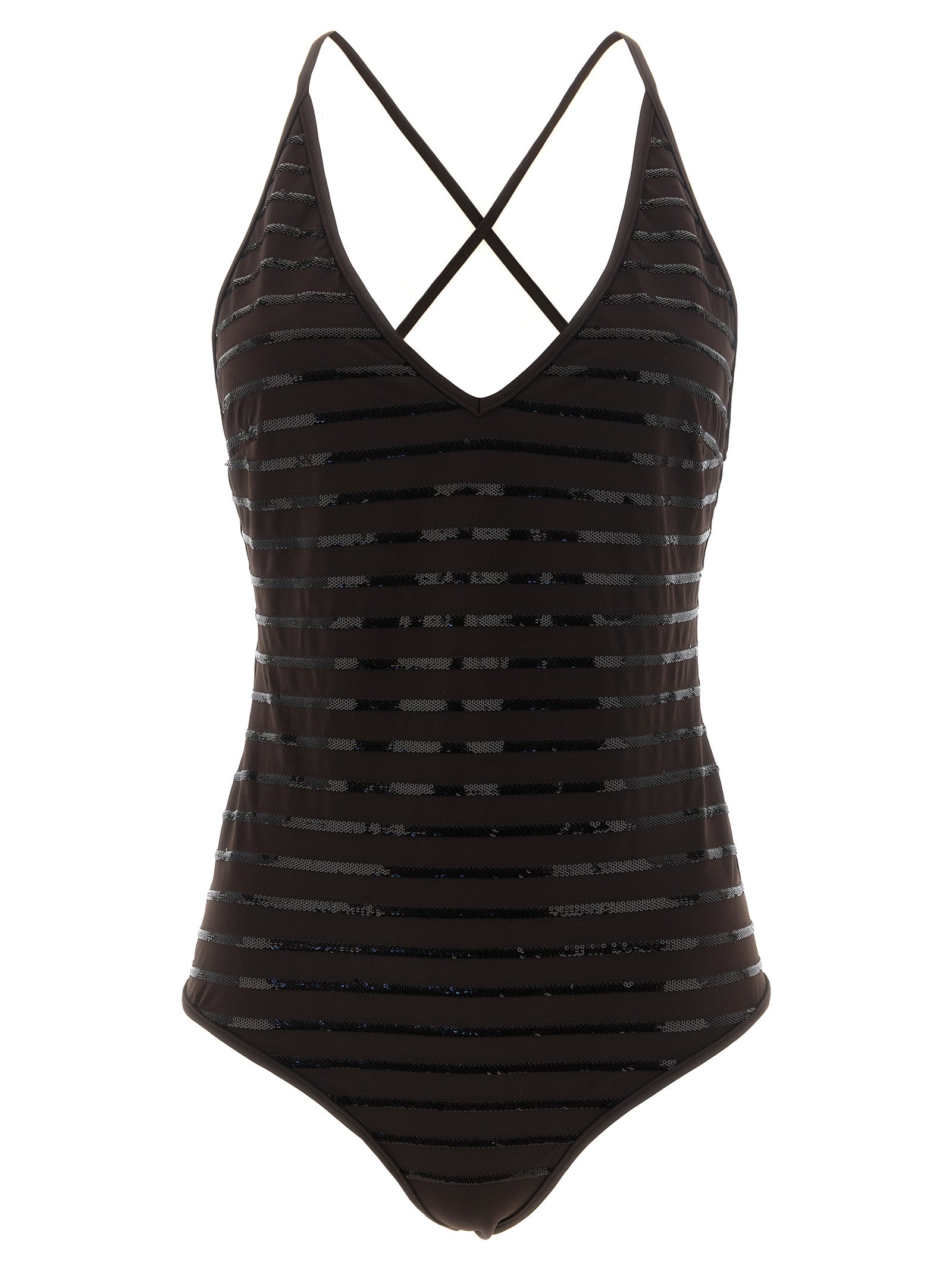 Brunello Cucinelli Brown Polyamide One-Piece Swimsuit Brunello Cucinelli