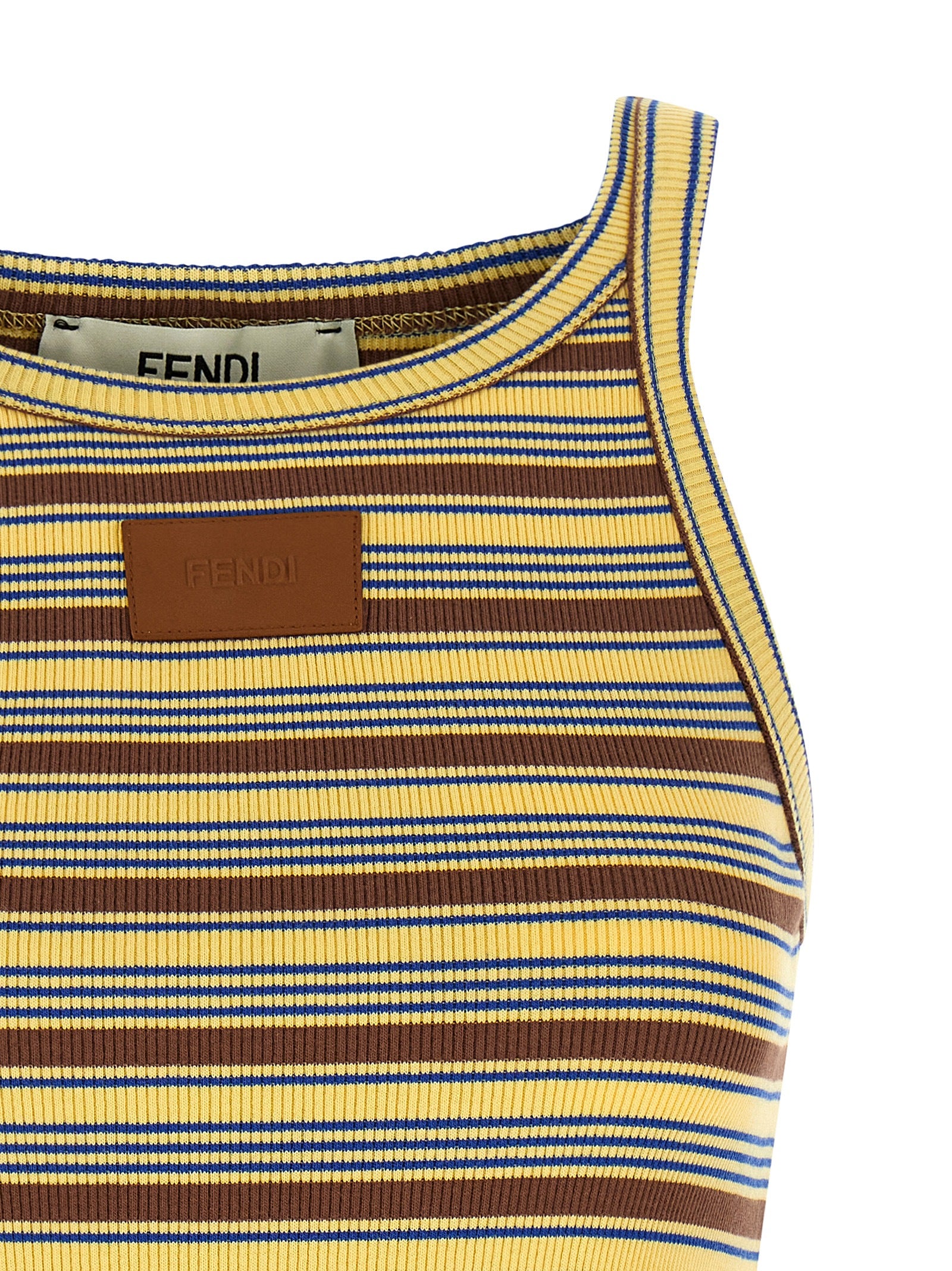 Fendi Multicolor Cotton Sleeveles T-Shirt Fendi