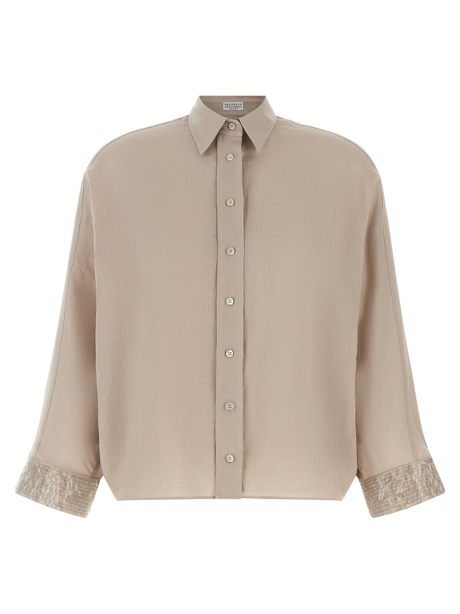 Brunello Cucinelli Beige Linen Blouse Brunello Cucinelli