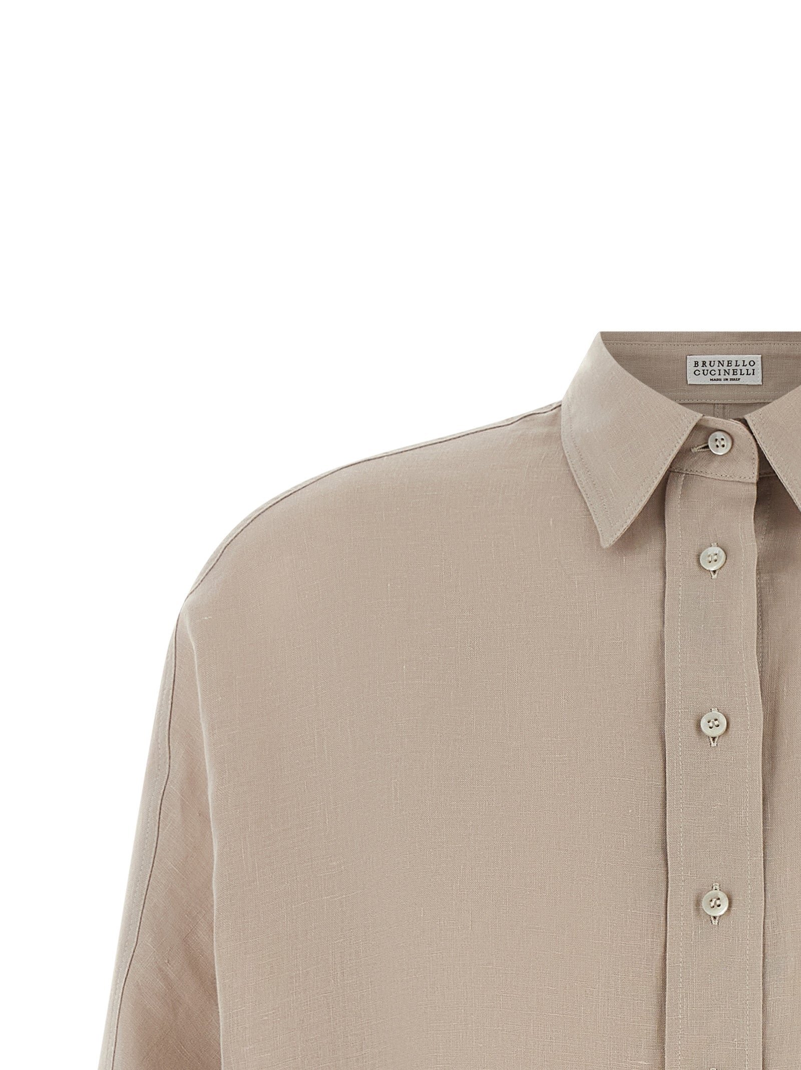 Brunello Cucinelli Beige Linen Blouse Brunello Cucinelli