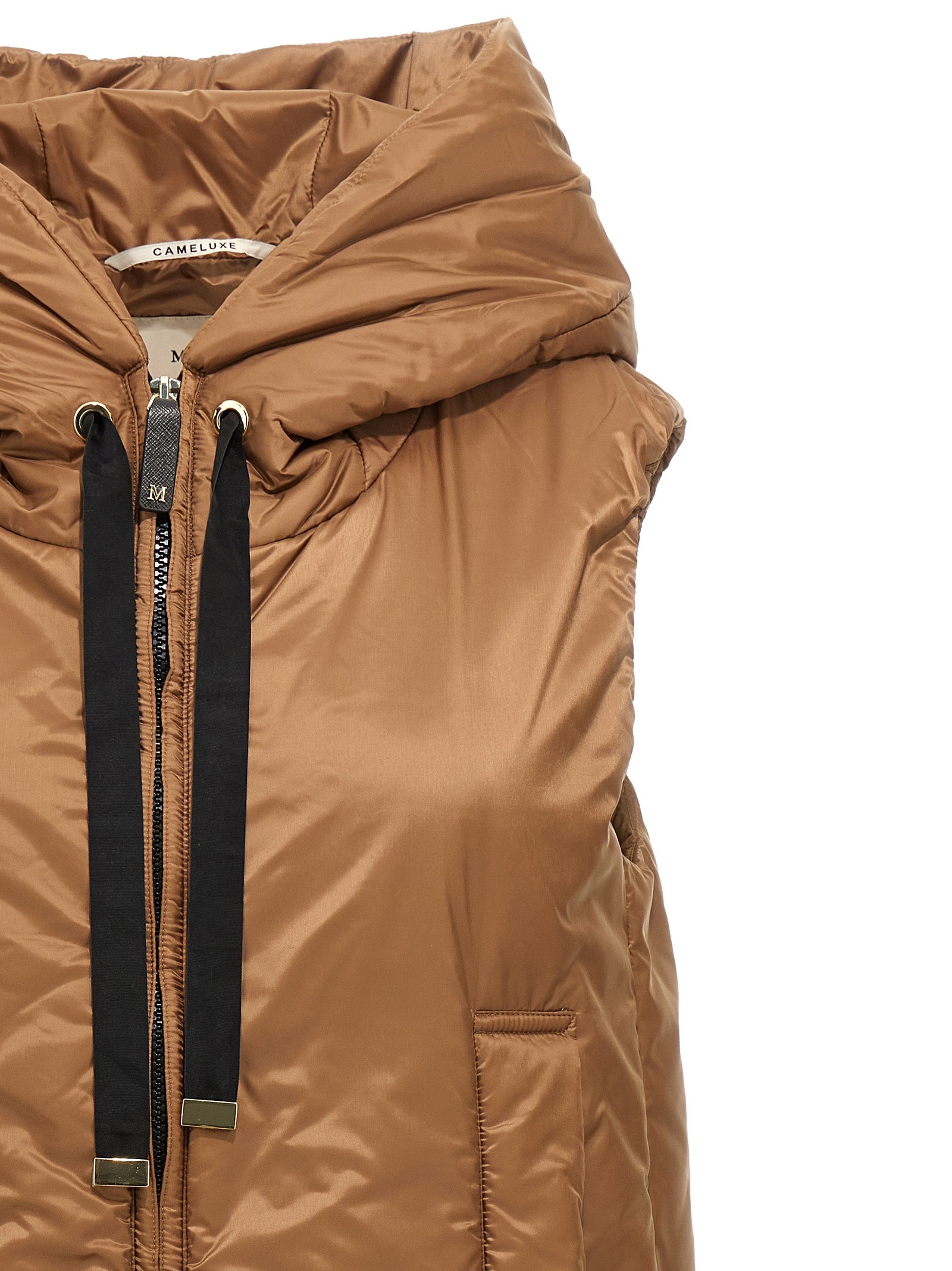 Max Mara Brown Polyester Sleeveless Jacket Max Mara