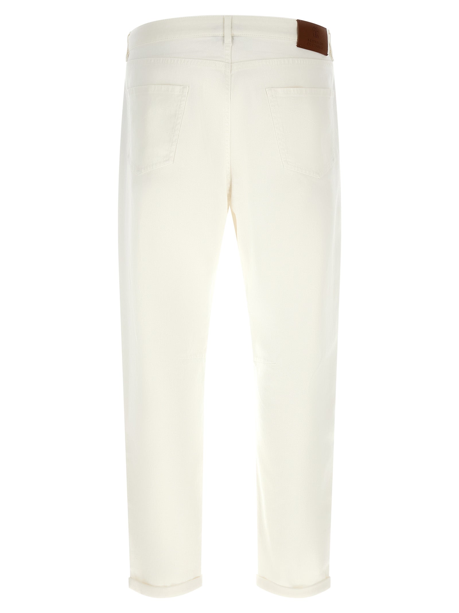 Brunello Cucinelli White Cotton Cropped Jeans Brunello Cucinelli