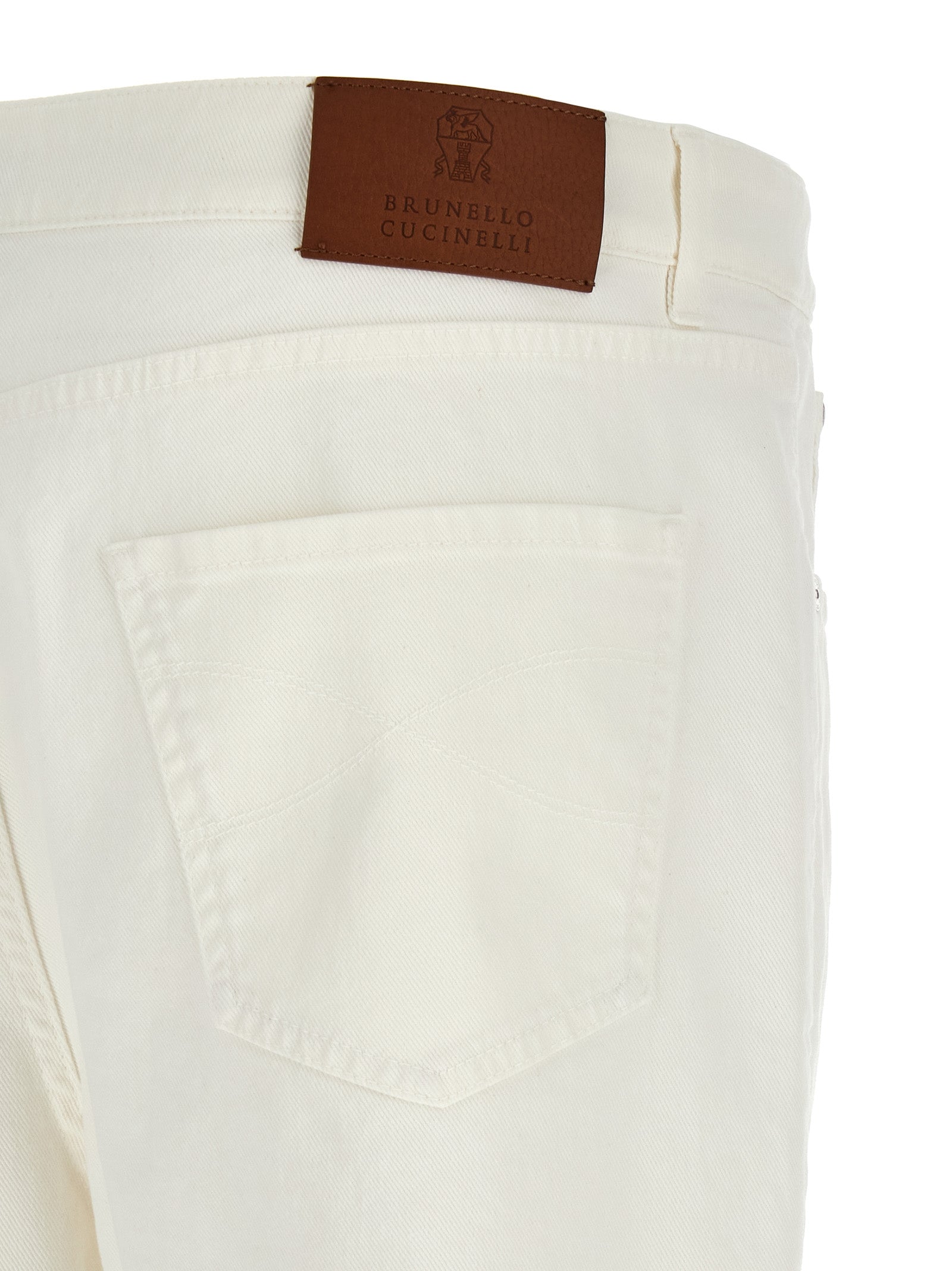 Brunello Cucinelli White Cotton Cropped Jeans Brunello Cucinelli