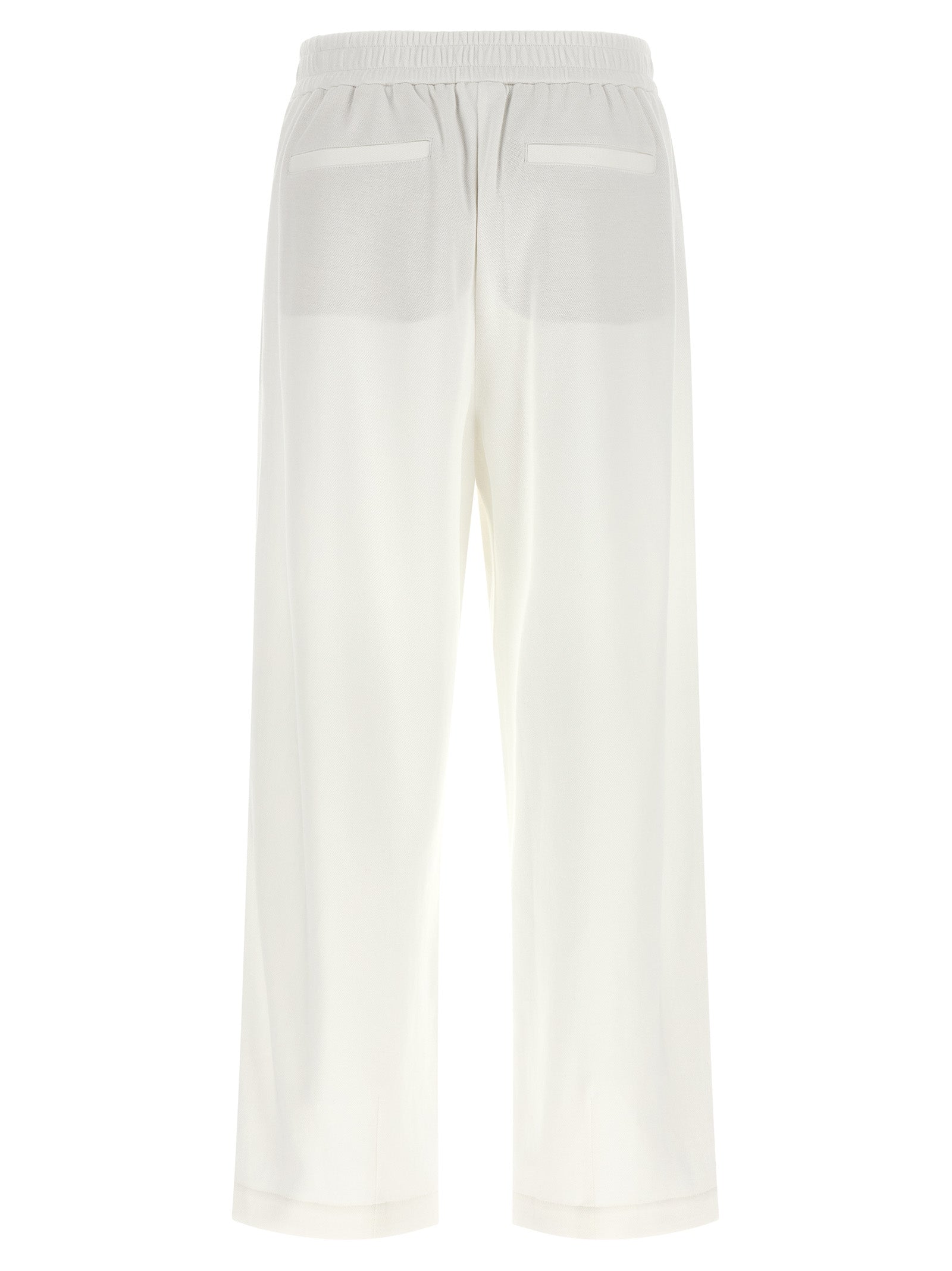 Brunello Cucinelli White Cotton Joggers (Workout Pants) Brunello Cucinelli