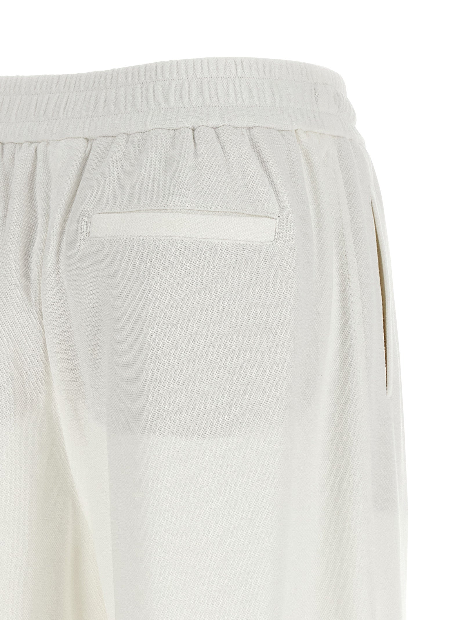 Brunello Cucinelli White Cotton Joggers (Workout Pants) Brunello Cucinelli