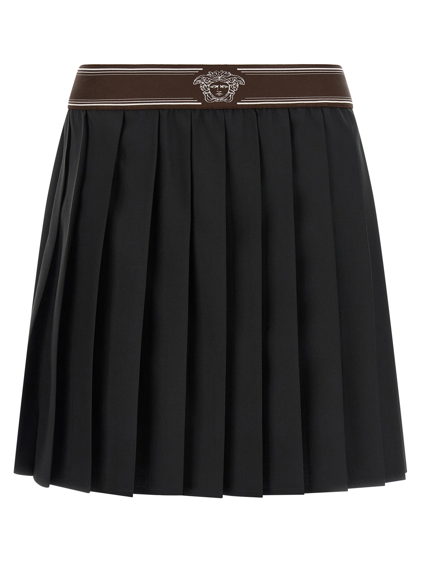 Versace Black Wool Long Skirt Versace