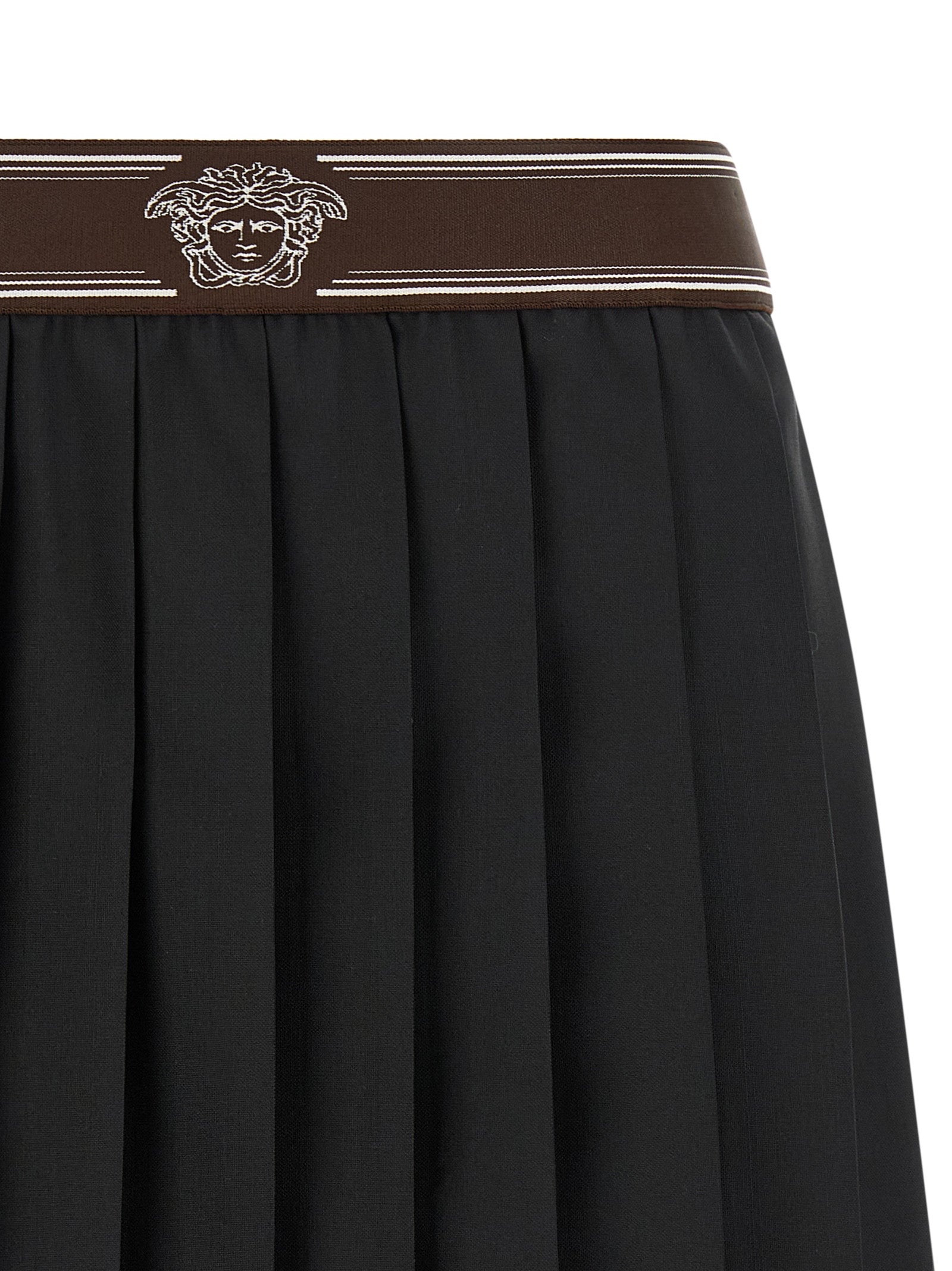 Versace Black Wool Long Skirt Versace
